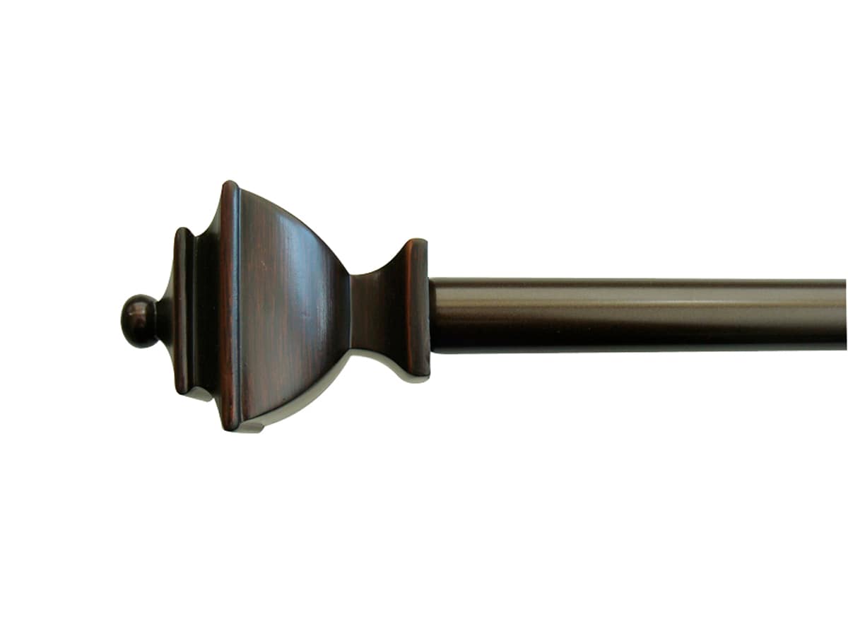 Style Selections LO-21342SB 28-in to 48-in Oil-rubbed bronze Steel Single curtain rod