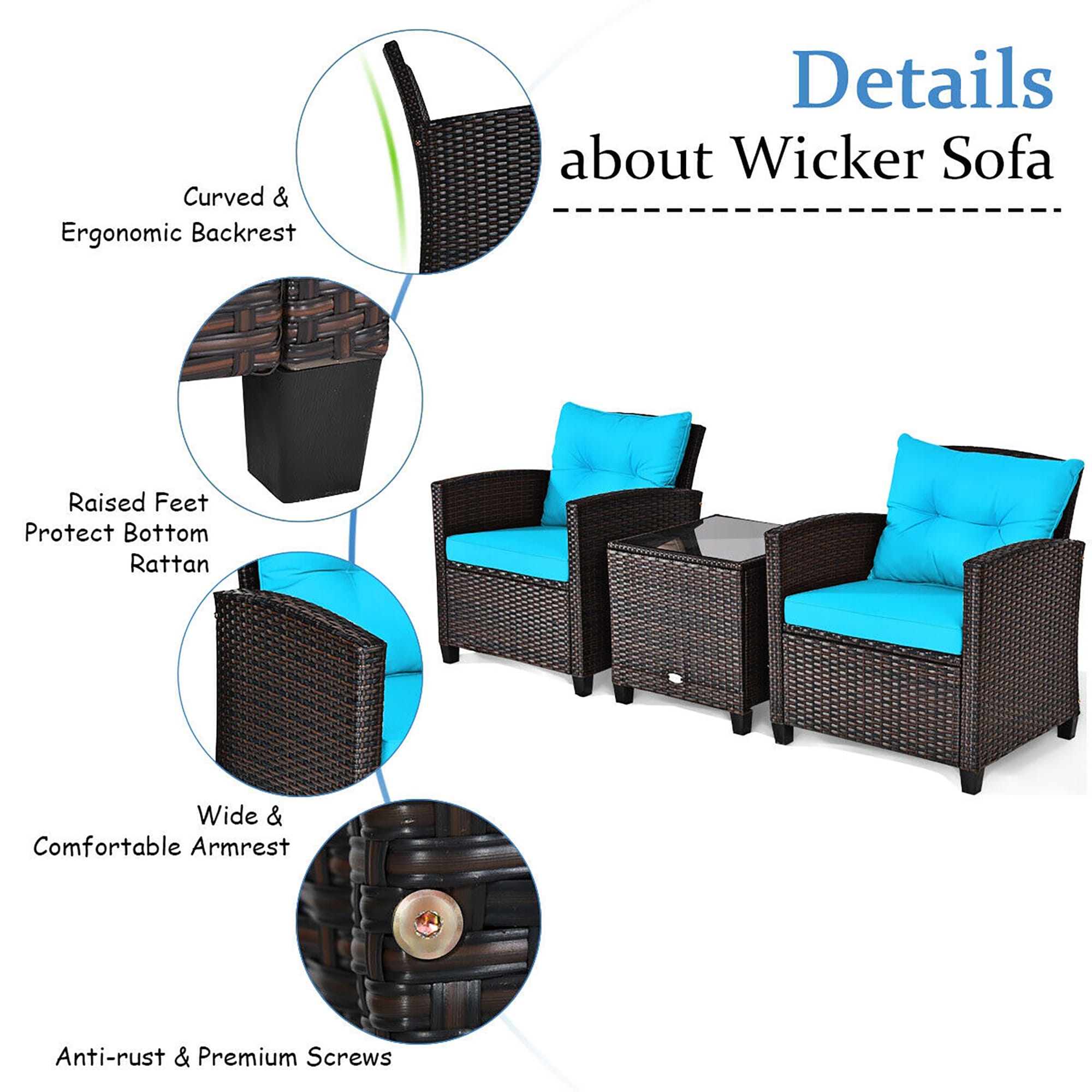 Forclover ALSM-C01LB Patio-Conversation-Sets - View #5