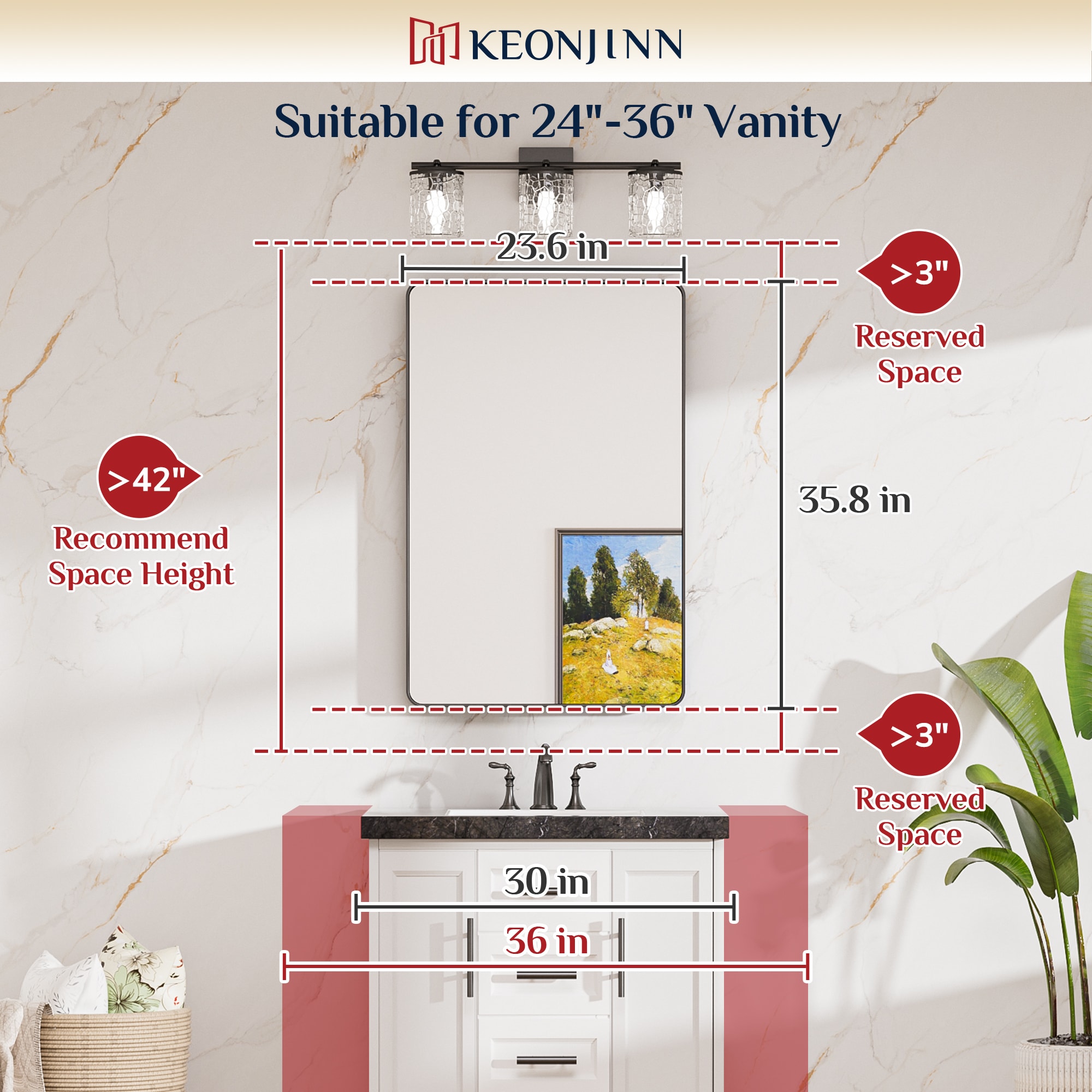 Keonjinn LW-JSKYJ2-6091GD Decor-Mirrors - View #3