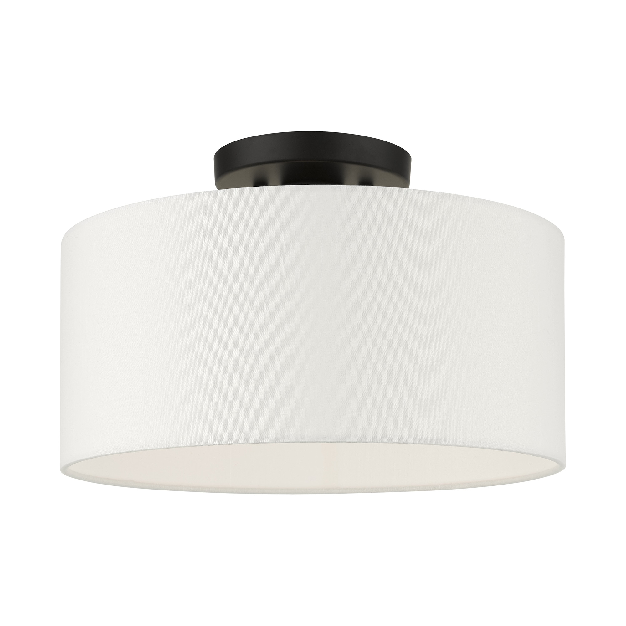 Livex Lighting 41097-04 Meridian 1 -Light 13-in Matte Black Semi Flush Mount Light