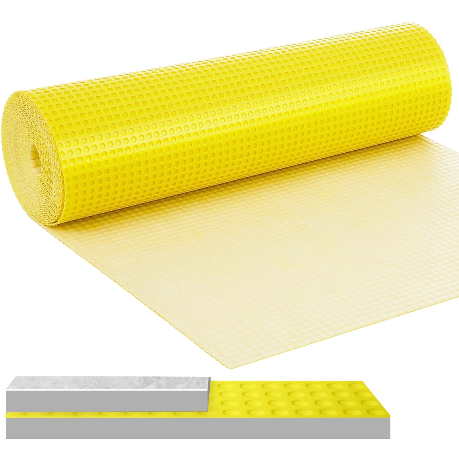 Misopily  108 Sq Ft Tile Uncoupling Membrane for Heated Floors 1/8 Thick Waterproof Underlayment Mat for Bathroom Shower Kitchen Basement