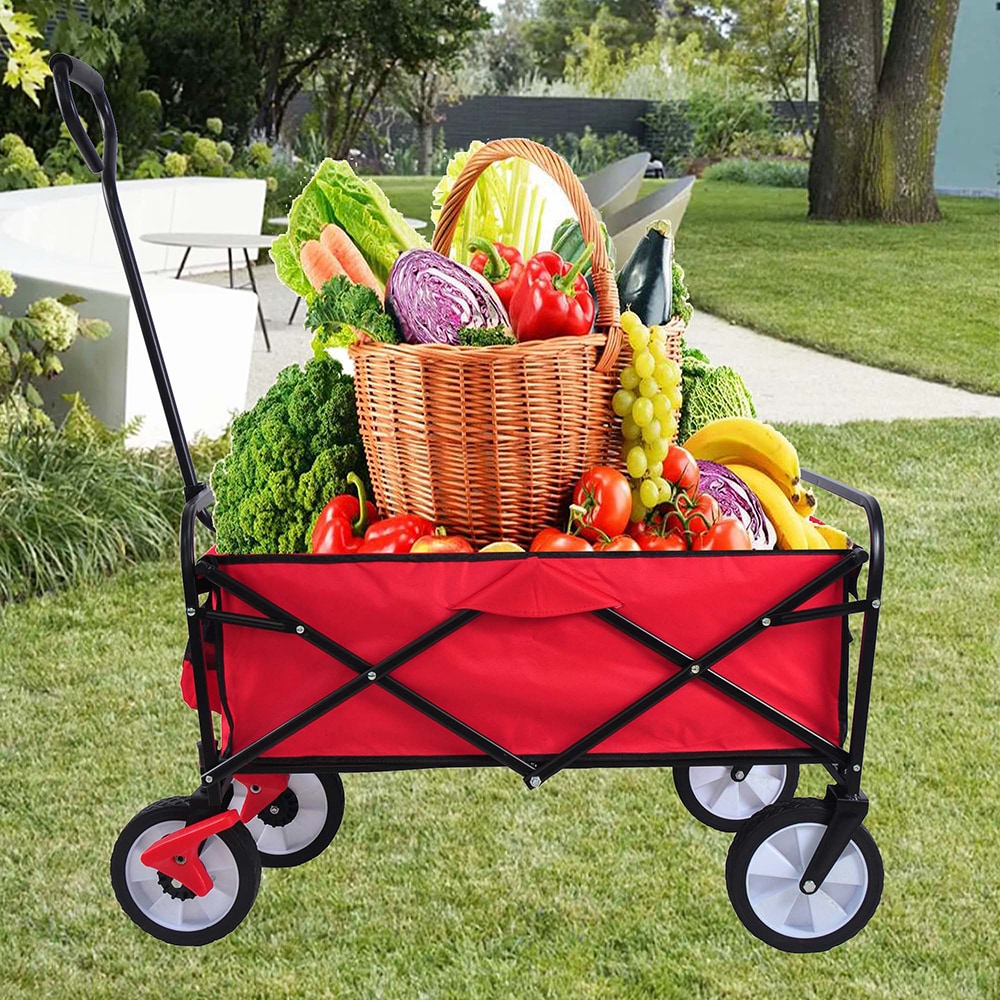 Fun Orange 4.3-cu ft Steel Folding Yard Cart in the Yard Carts ...