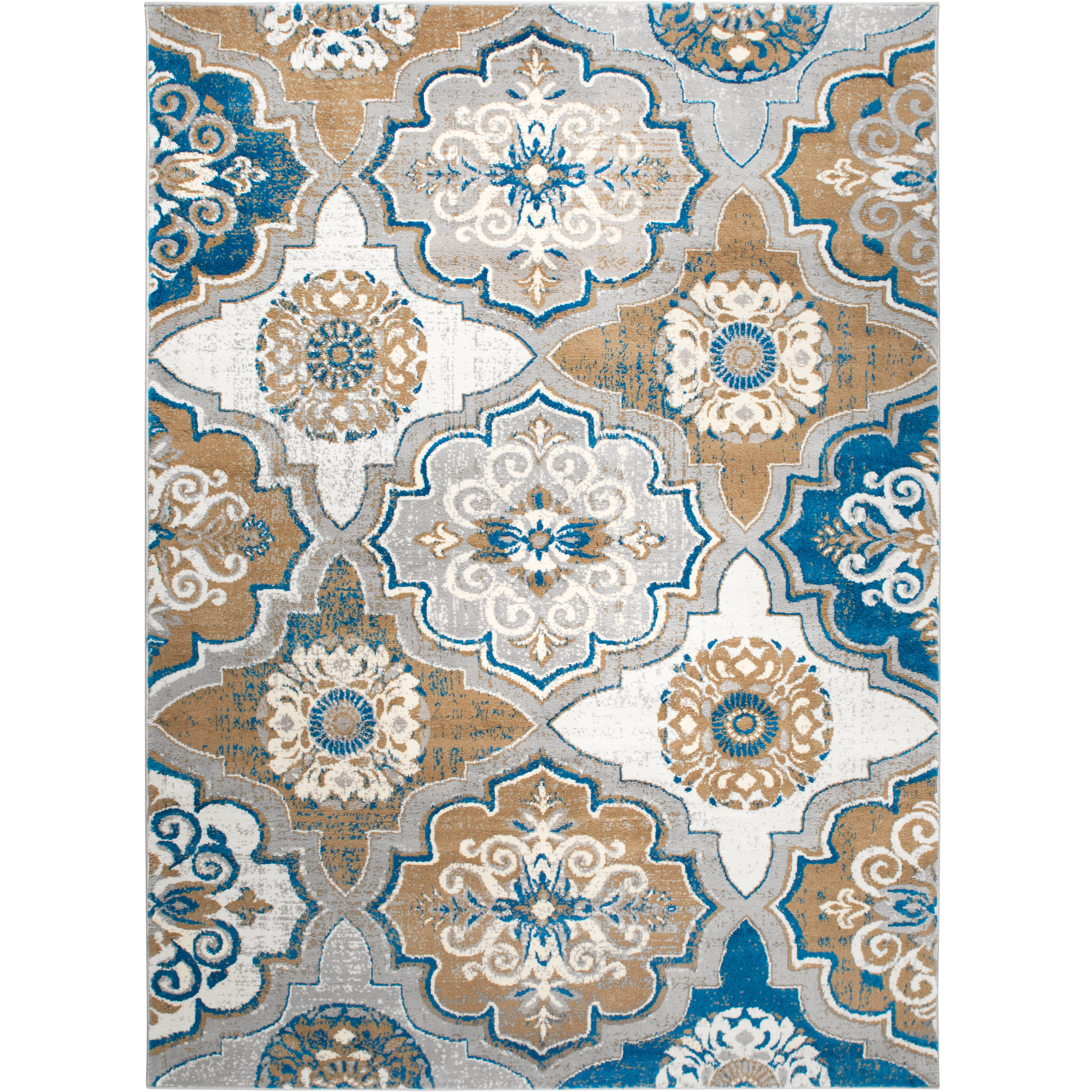 Home Dynamix 3N-23390-289 Tremont Willow 3 x 5 Taupe Indoor Trellis French Country Area Rug