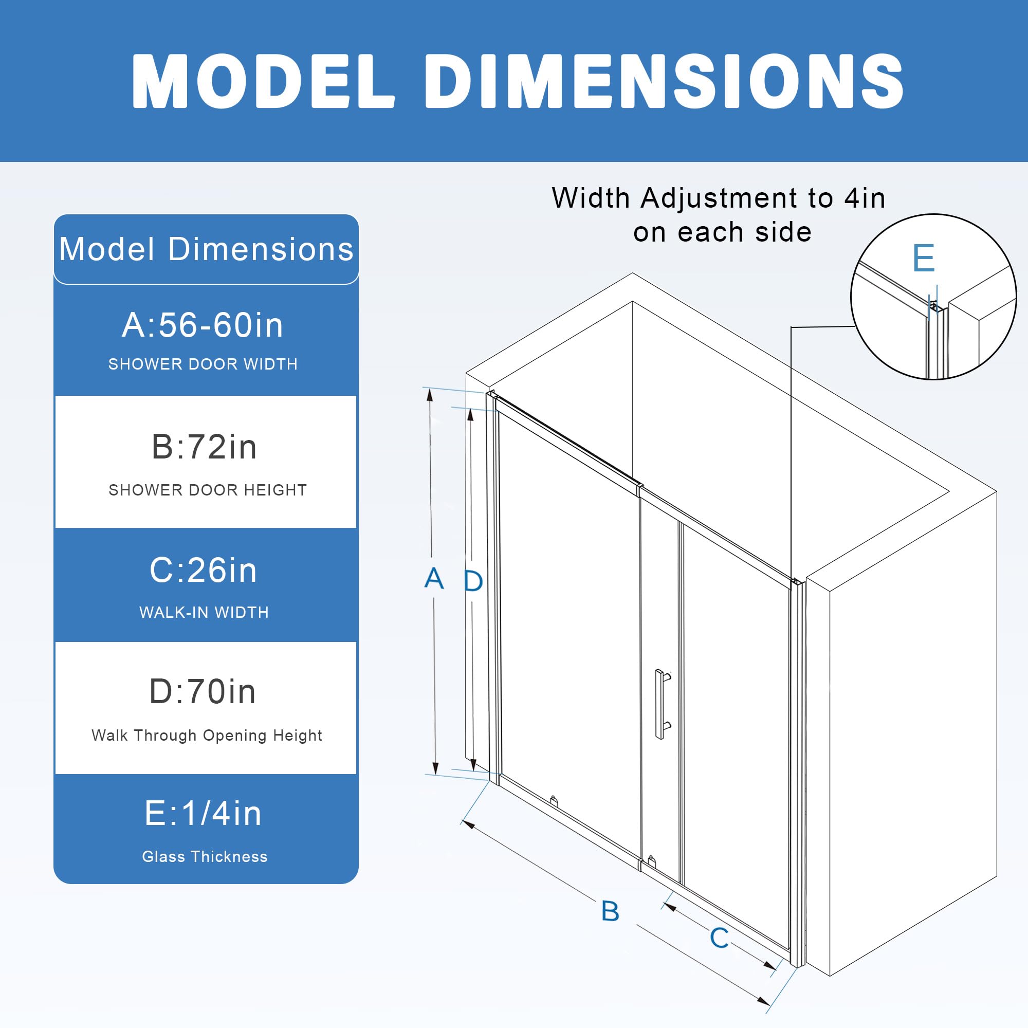 ITOPFOX LIT0817I161 Tub-Shower-Door-Roller-Ass - View #4