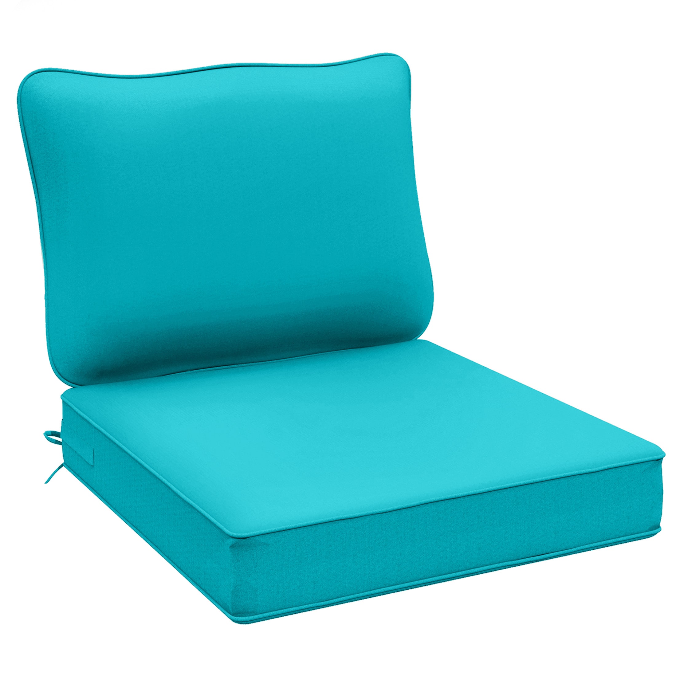 AAAAAcessories LSPC-SF-2424-HLAN 24-in x 24-in 2 -Piece Turquoise Blue Deep seat patio chair cushion