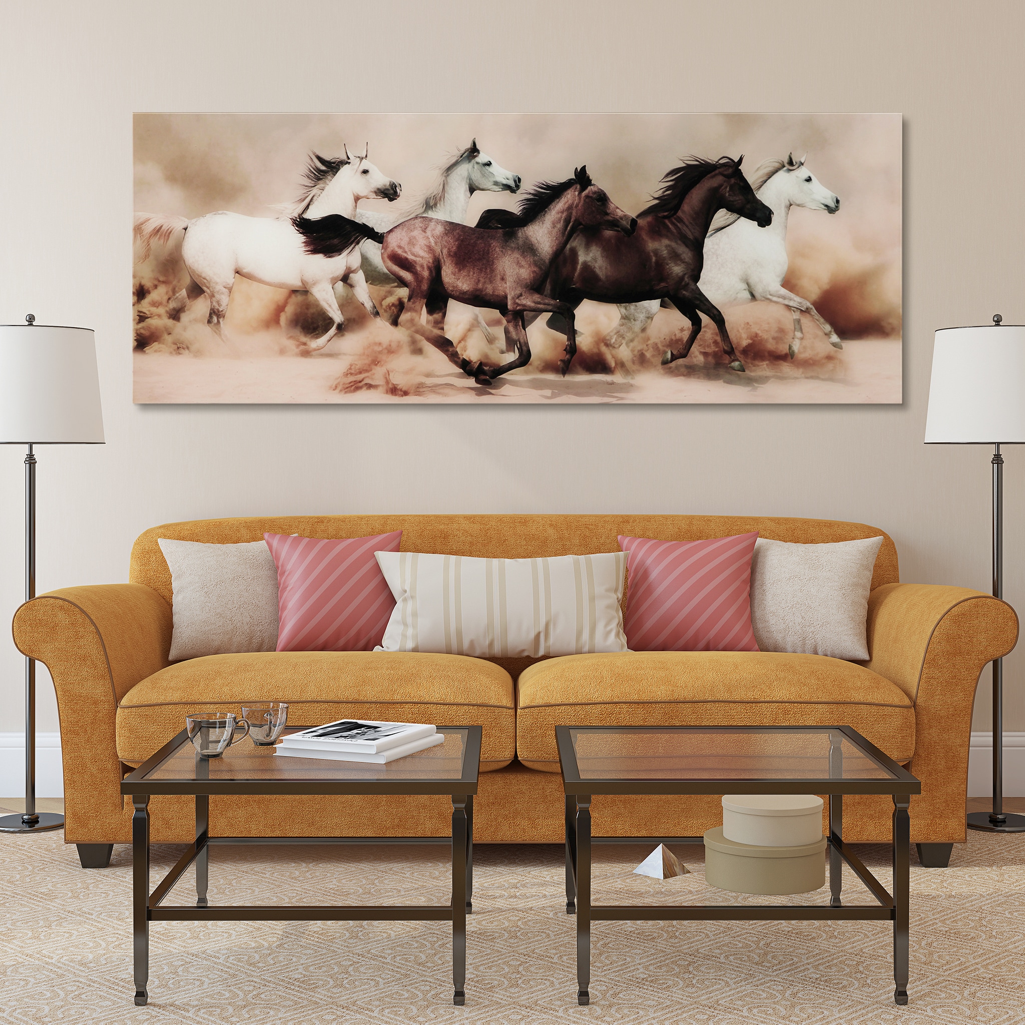 Empire Art Direct 63-in H x 24-in W Animals Glass Print at Lowes.com