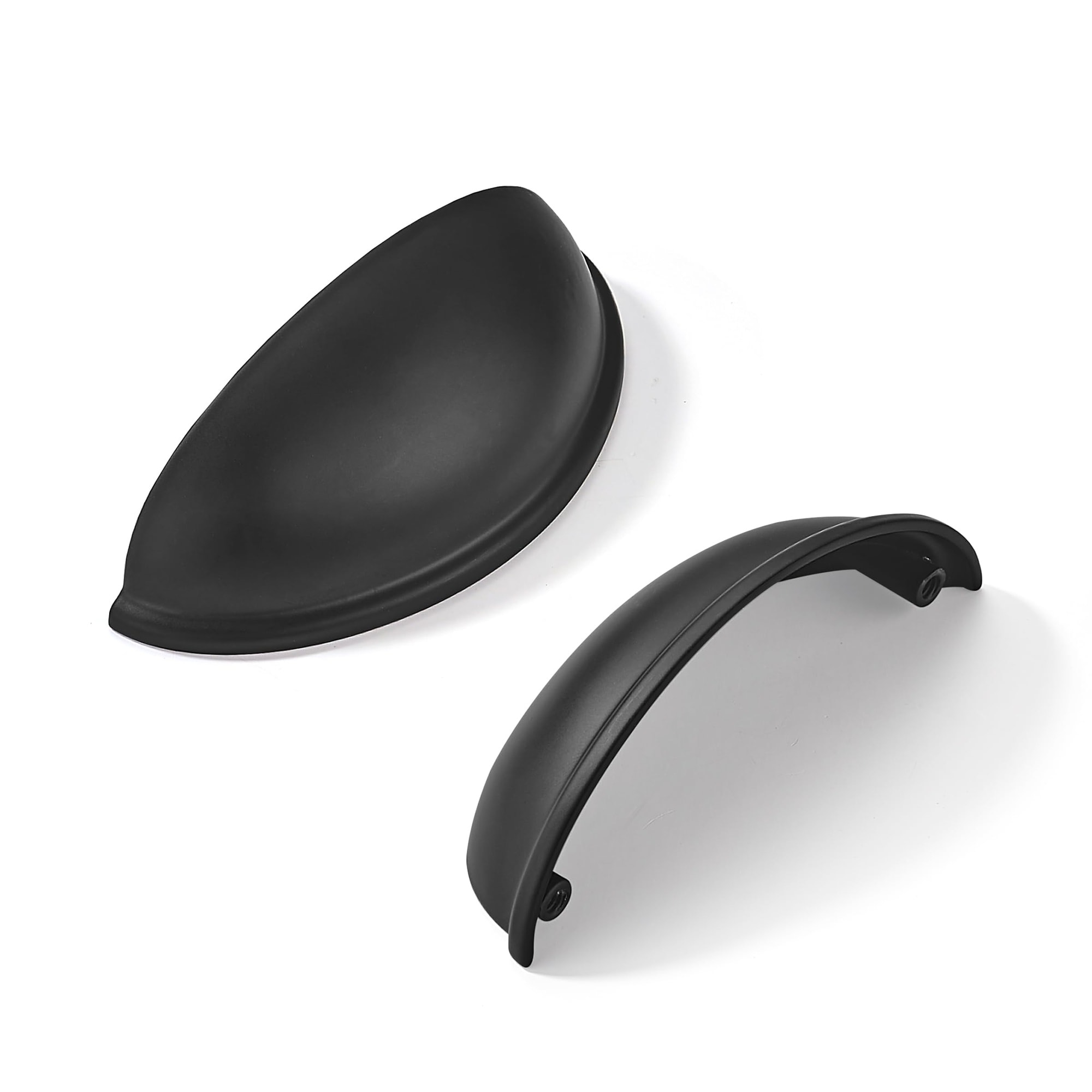 KHKFY - 10 Pack Two and a Half Inch Matte Black Drawer Pulls Cabinet Cup Pulls Kitchen Hardware ...
