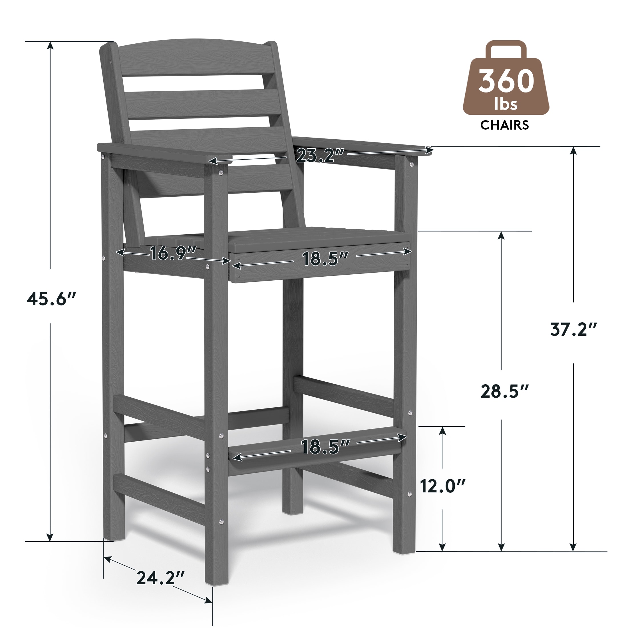 VOUA GBY02-GY Patio-Chairs - View #3