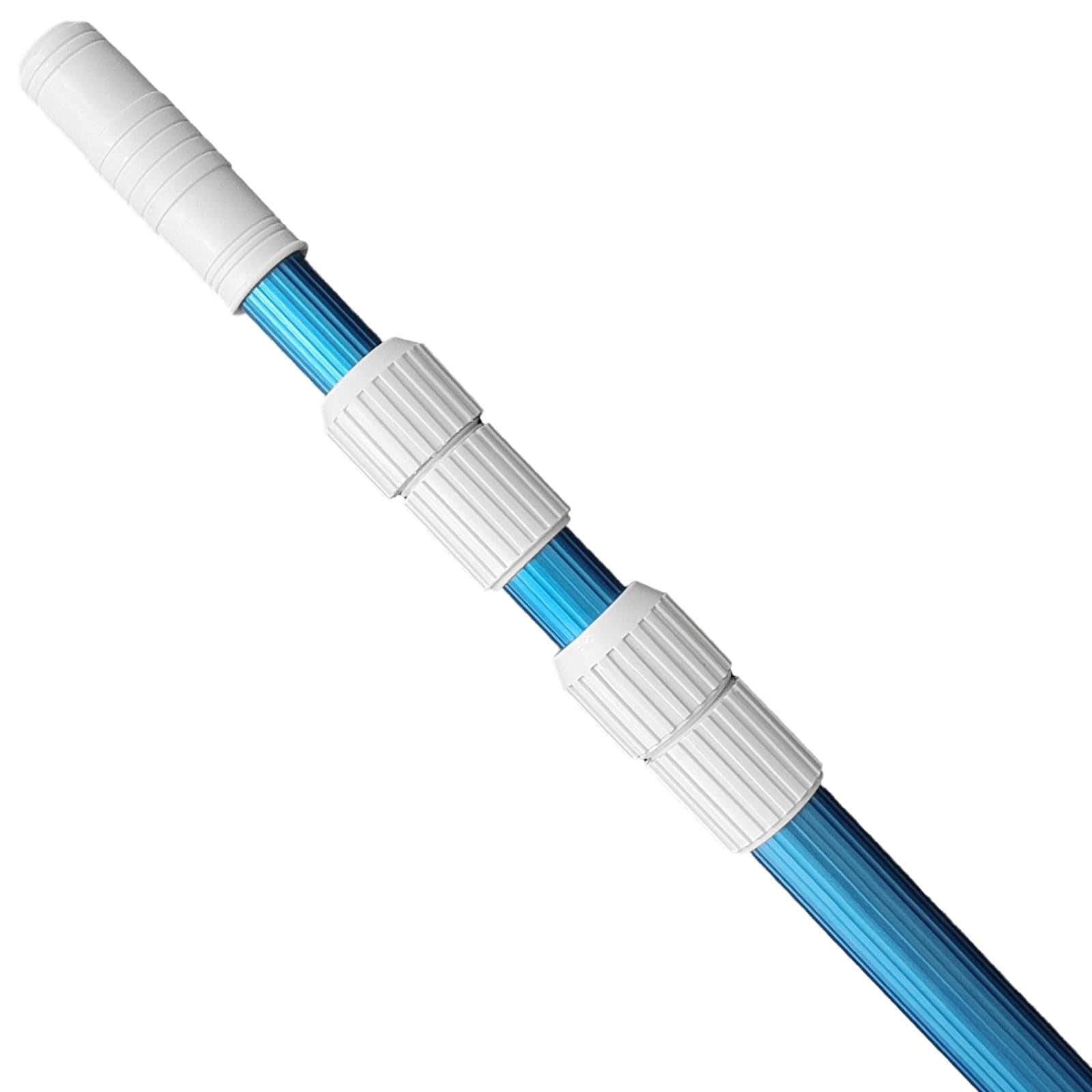 Justincity  Telescopic Swimming Pool Pole 12 Feet Adjustable 3 Piece Blue Anodized Aluminum Strong Grip Lock for Skimmer Nets Vacuum Heads