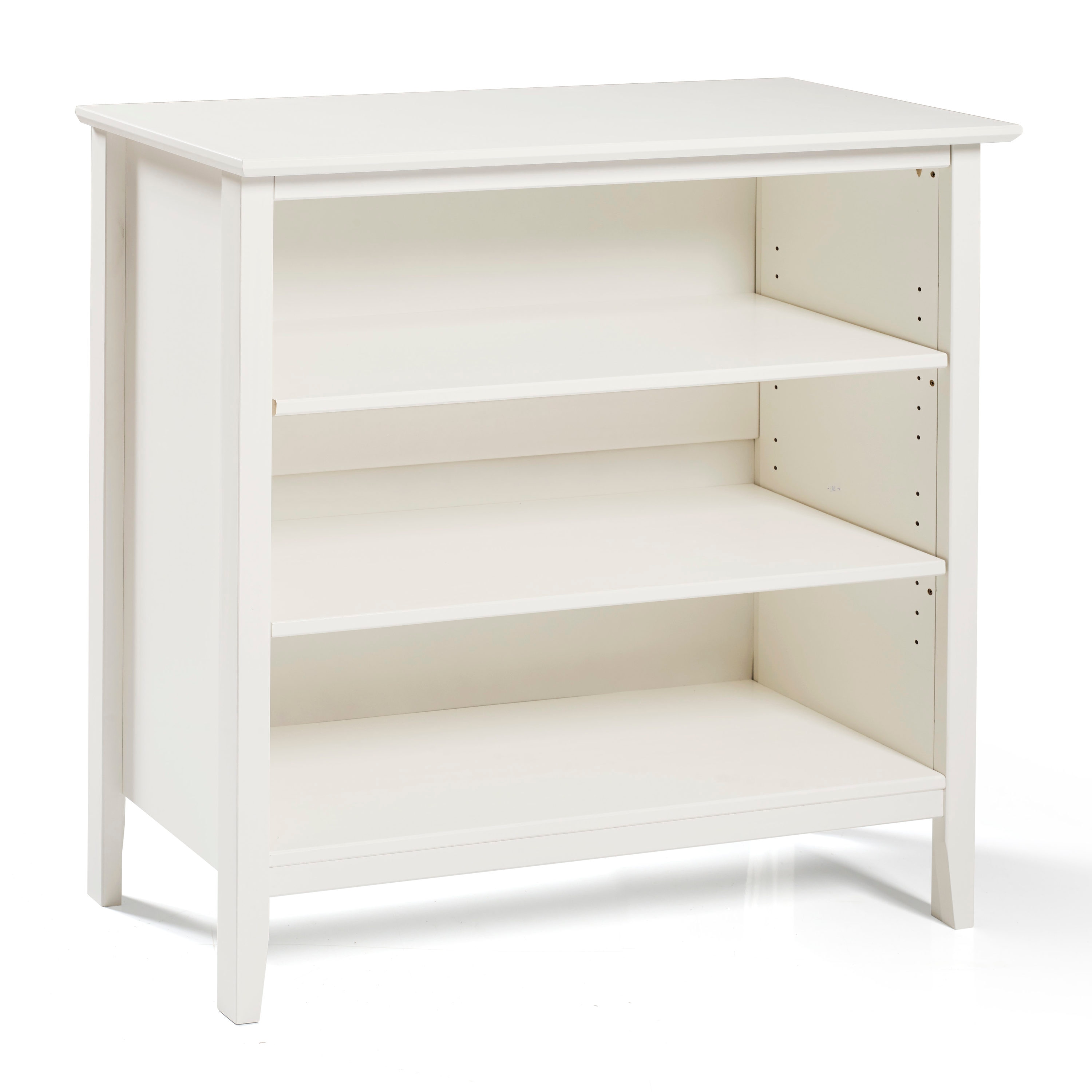 White Wood 3 Shelf Modular Bookcase, 3 Shelf White Wood Bookcase