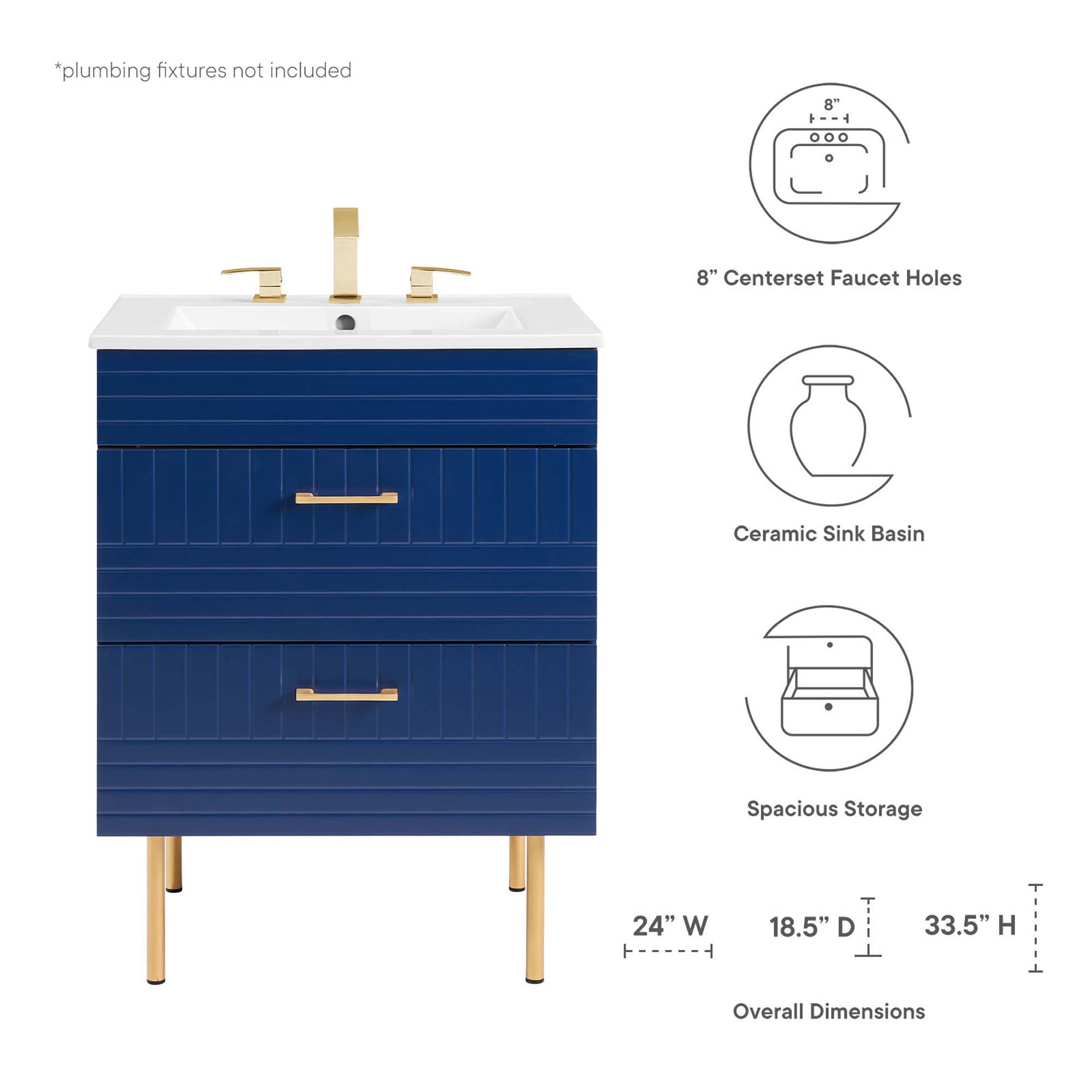 Modway EEI-5817-BLU-WHI Bath-Vanity-Combo - View #2