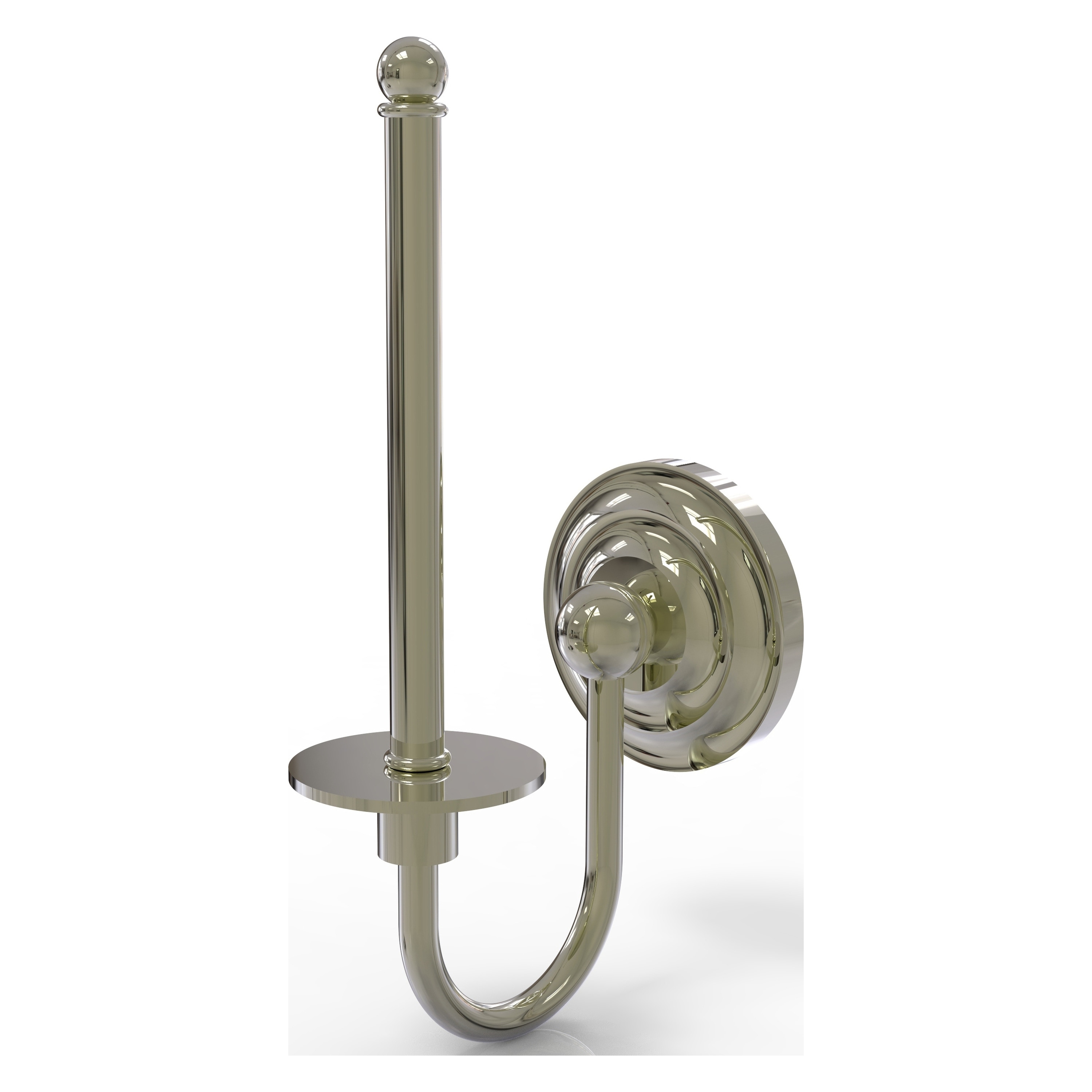 Allied Brass QN-24U-PNI Que New Polished Nickel Wall mount Single post Toilet Paper Holder 1 -Rolls with Storage