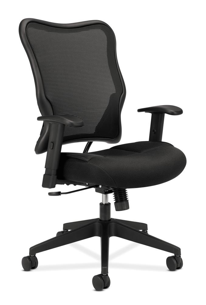 HON BSXVL702MM10 Wave Black Traditional Adjustable Height Swivel Upholstered Task Chair
