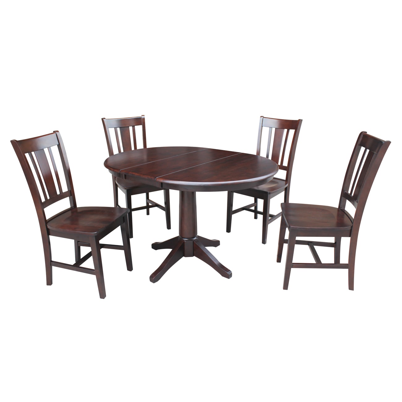 International Concepts Mocha Traditional Dining Room Set with Round ...