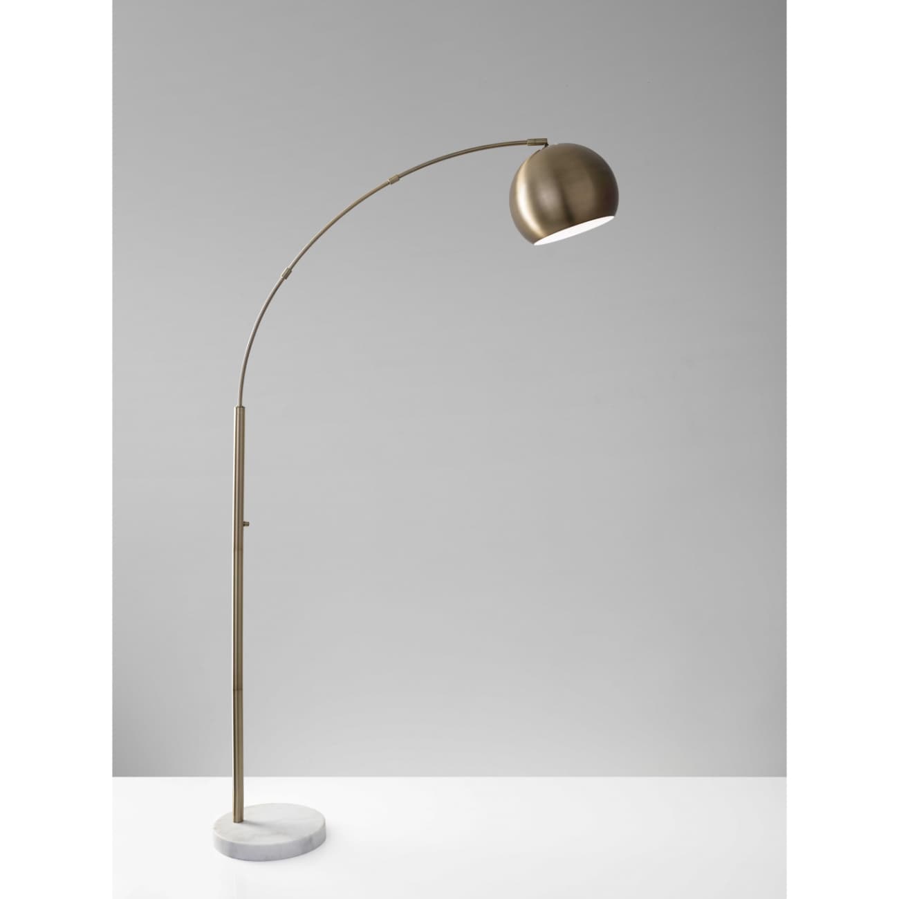 HomeRoots 4000372754 78-in Brass Standard Floor Lamp with Metal Shade