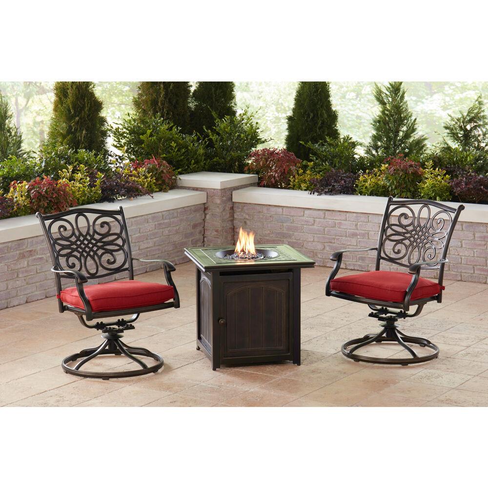 Hanover TRAD3PCSWFPSQ-RED Patio-Conversation-Sets - View #9