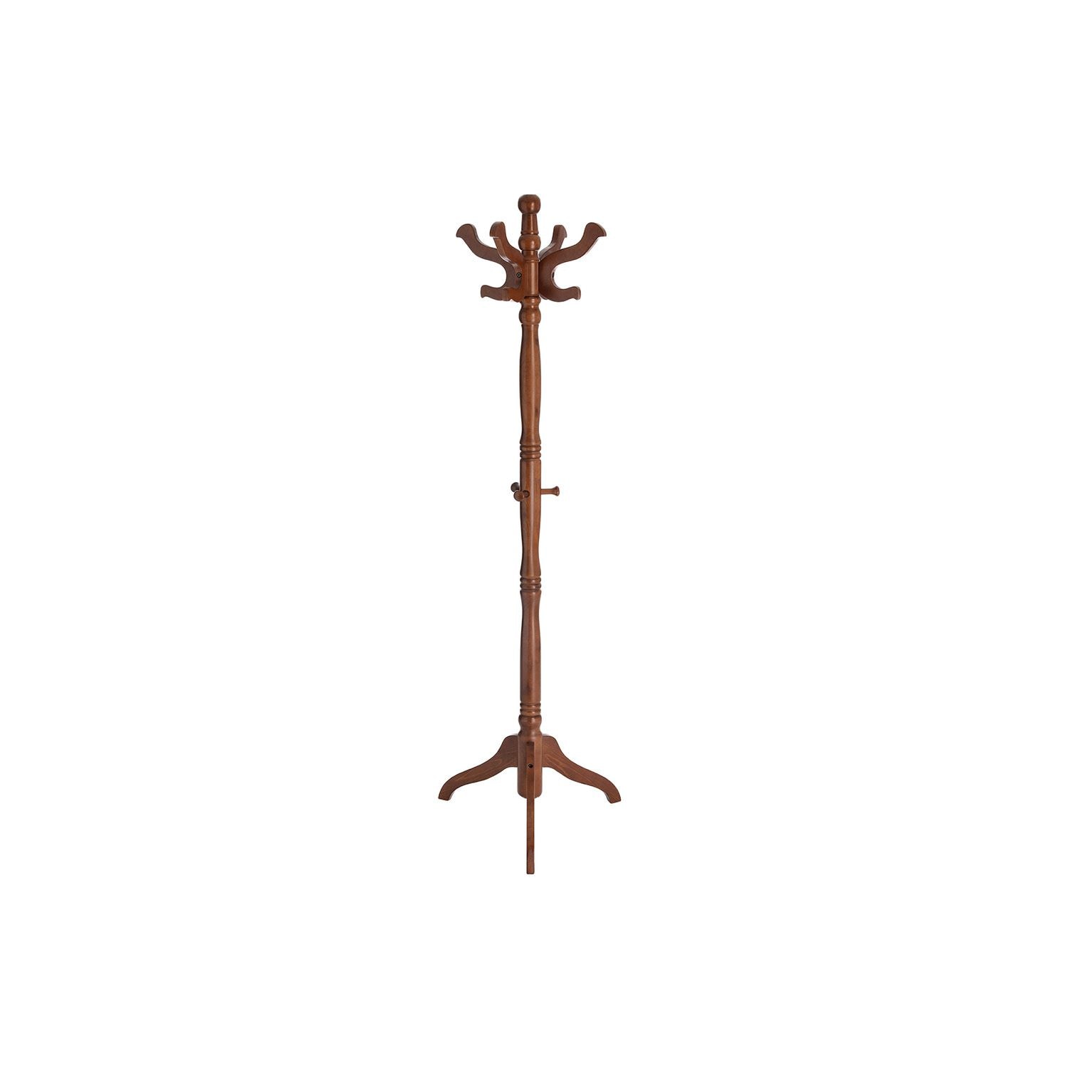 Slickblue - Dark Walnut Eucalyptus Wood 11 Hook Freestanding Hall Tree Coat Rack Entryway Bedroom...
