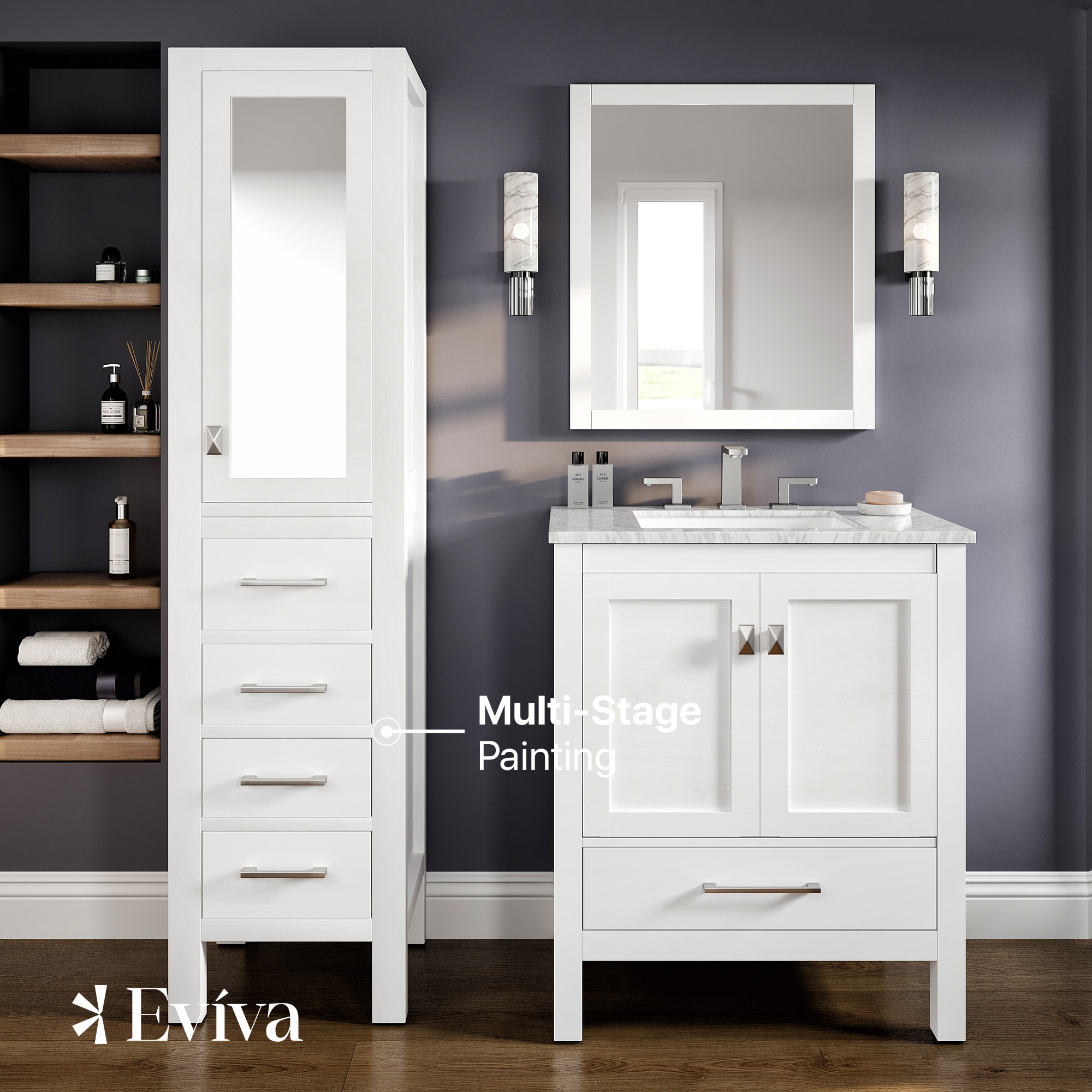 Eviva EVCB412-18WH Linen-Cabinets - View #3