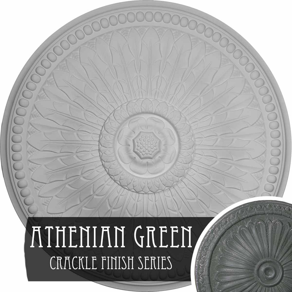 Ekena Millwork CM42SPAGC Springtime 42.5-in W x 42.5-in L Painted Athenian Green Crackle Polyurethane Whole Ceiling Medallion