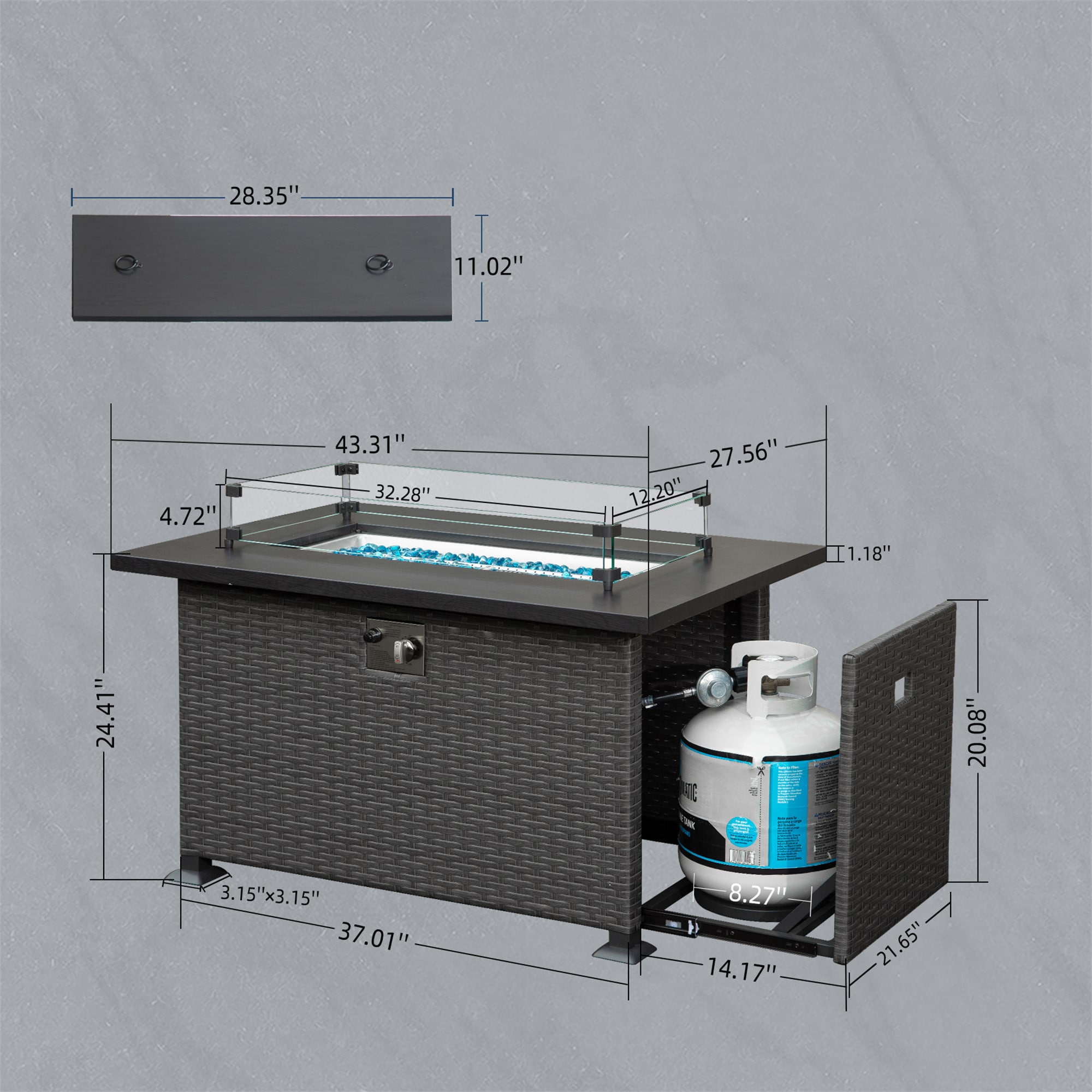 Bayfeve BFCPL-36-FP Outdoor-Gas-Firepits - View #2