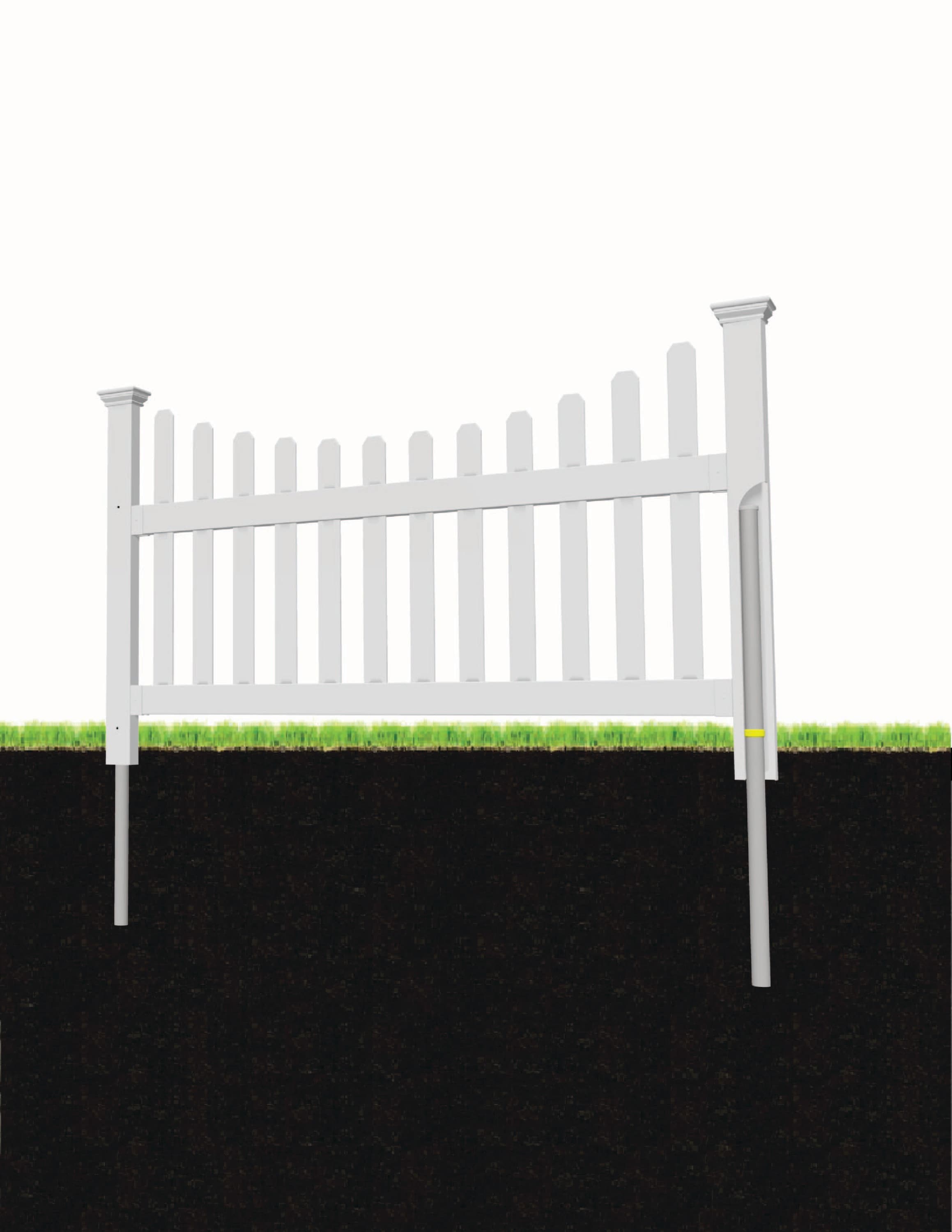 Zippity Outdoor Products 3.5 ft. H x 7.6 ft. W Manchester No-Dig Vinyl Fence  (2 Panels) & Reviews
