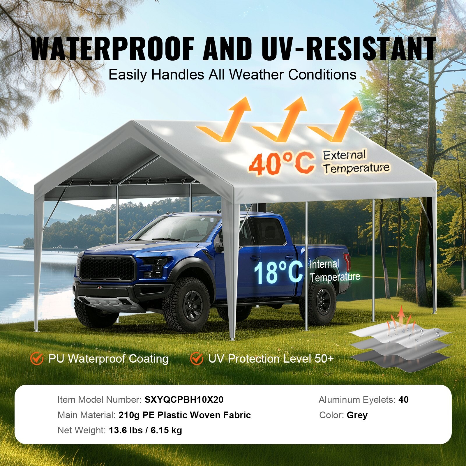 GIVIMO CJWLSGMVSS226 Carport-Covers - View #8
