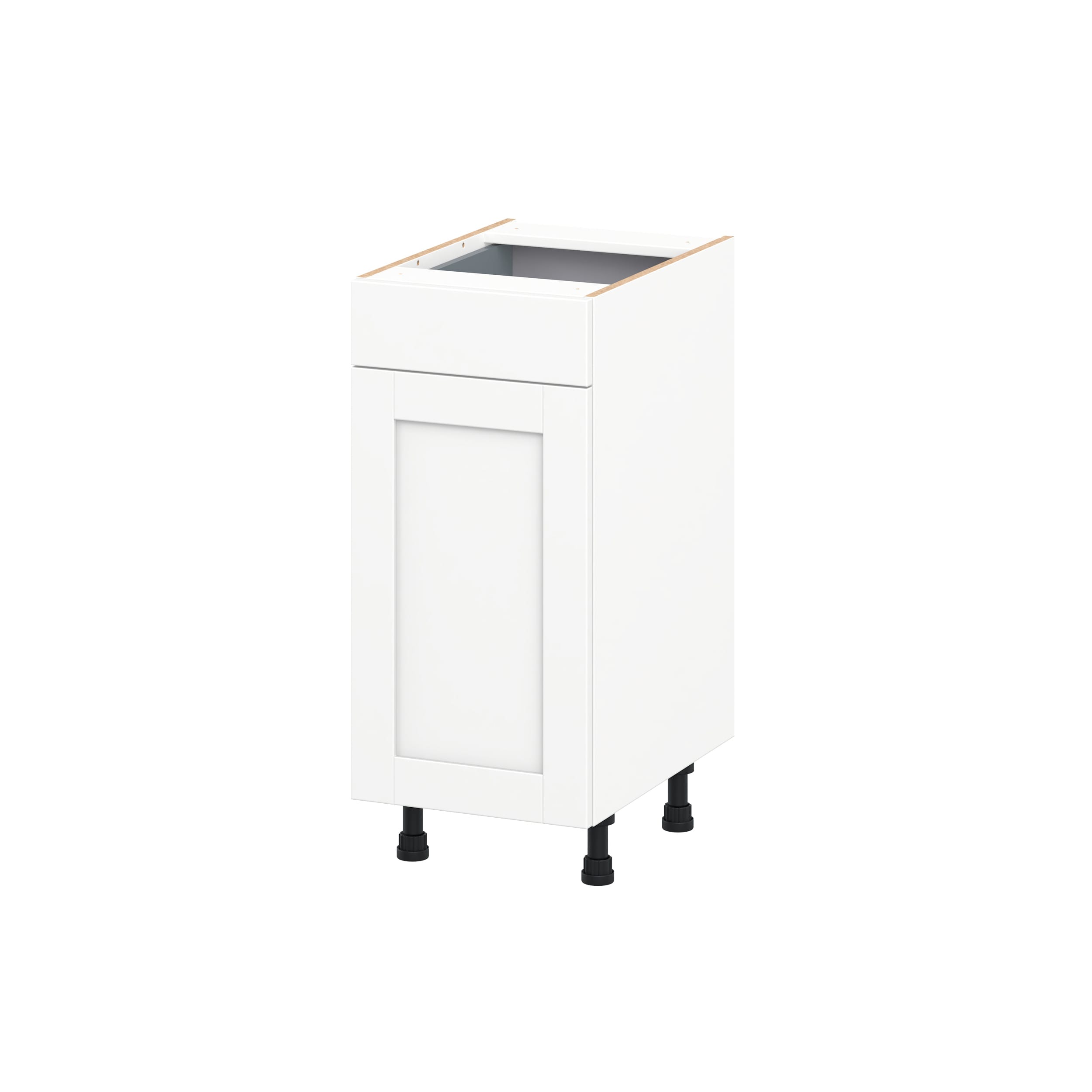 Hugo&Borg DSV15(L/R)-RM Rosemont 15-in W x 34.5-in H x 21.83-in D Bright White Base Fully assembled Cabinet Recessed Panel Shaker