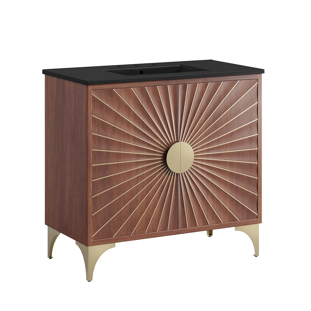 Modway  Daylight 36-in Bathroom Vanity in Black Walnut