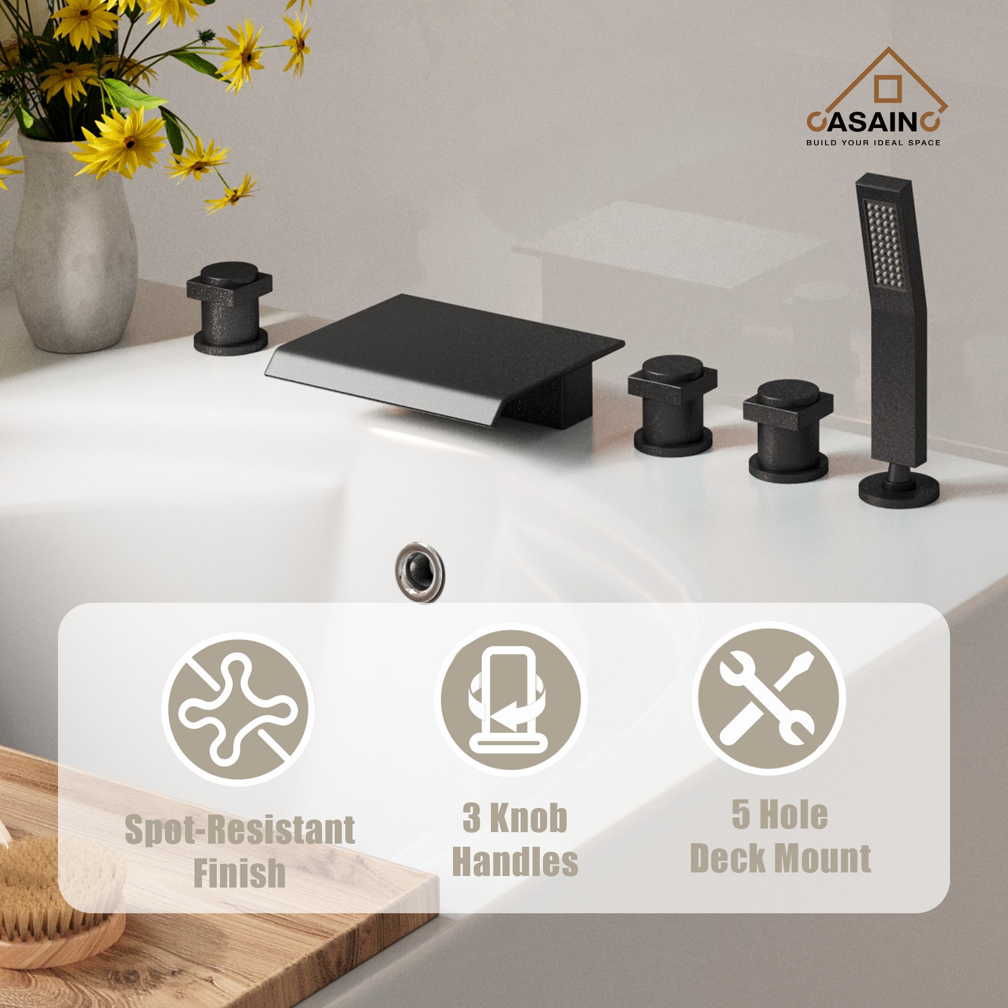 CASAINC KCLT0055-MB Roman-Tub-Faucets - View #6