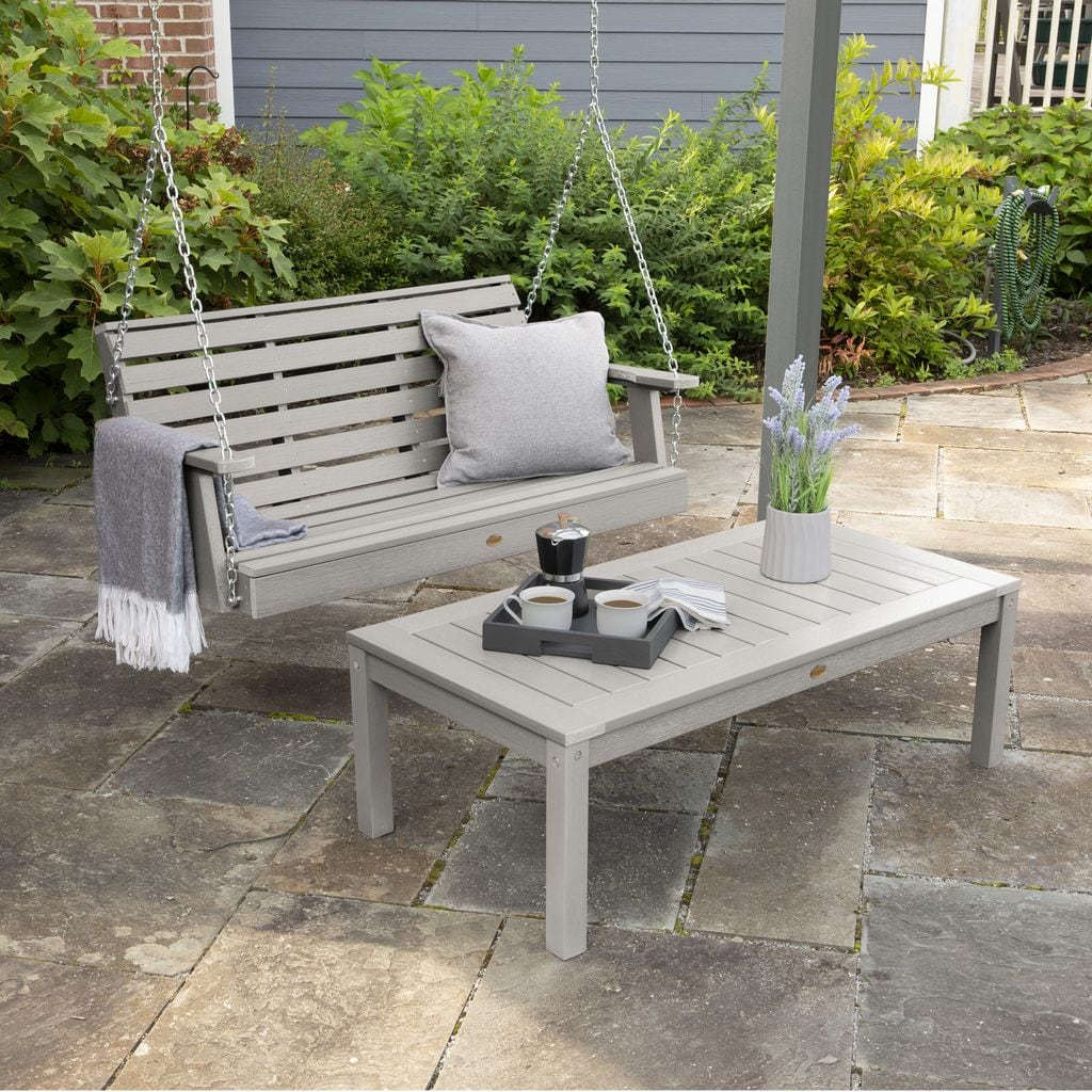 highwood AD-KITPORW201-HGR The Weatherly 2 -person Harbor Gray Recycled plastic Outdoor Swing