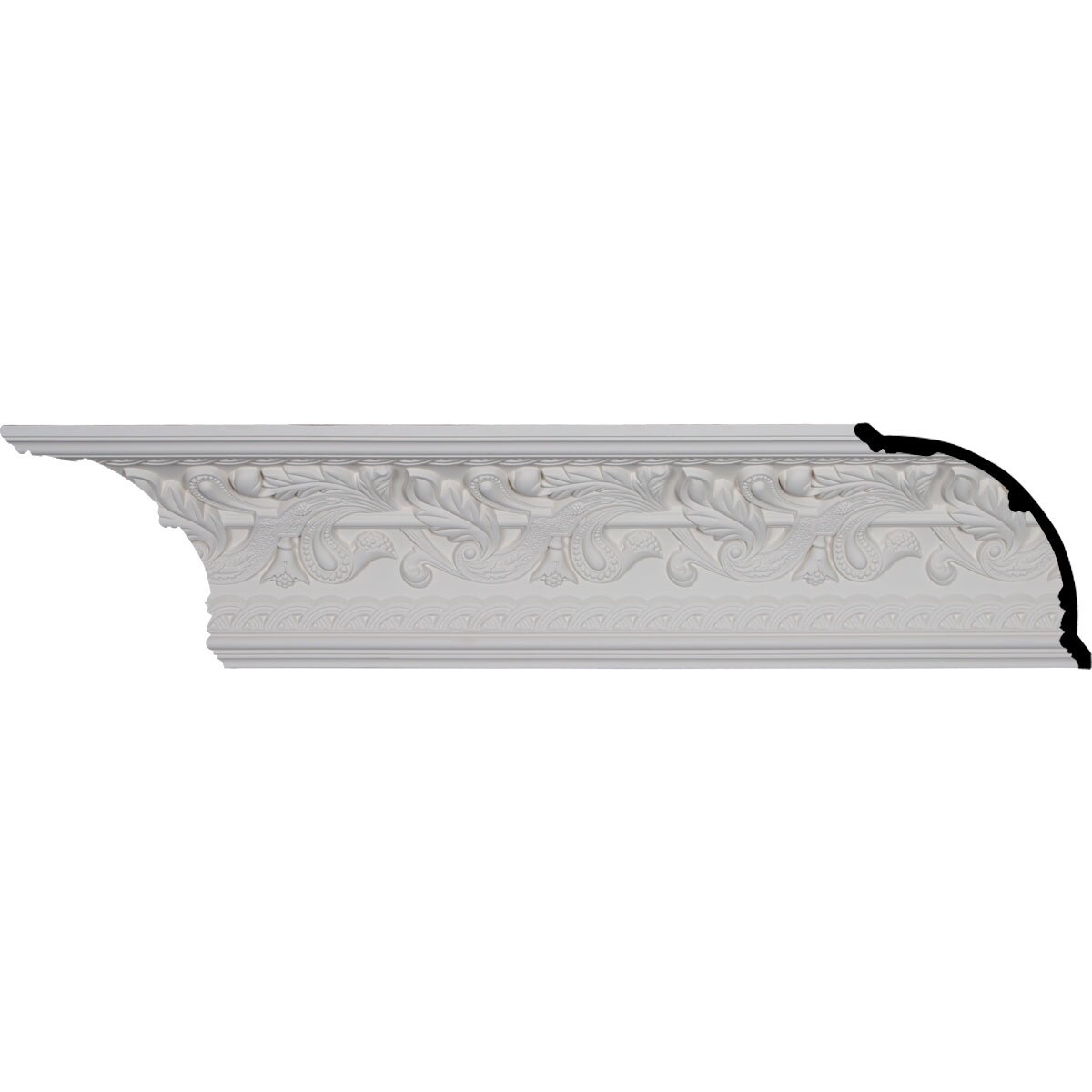 Ekena Millwork 687502 Kinsley 9-7/8-in x 7-ft 10-1/2-in Primed Urethane Crown Moulding 12 -Pack