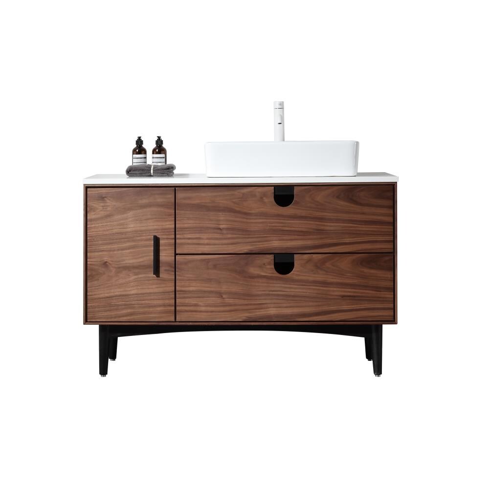 CARTISAN DESIGN Ceres 48-in Walnut Single Sink Bathroom Vanity with ...