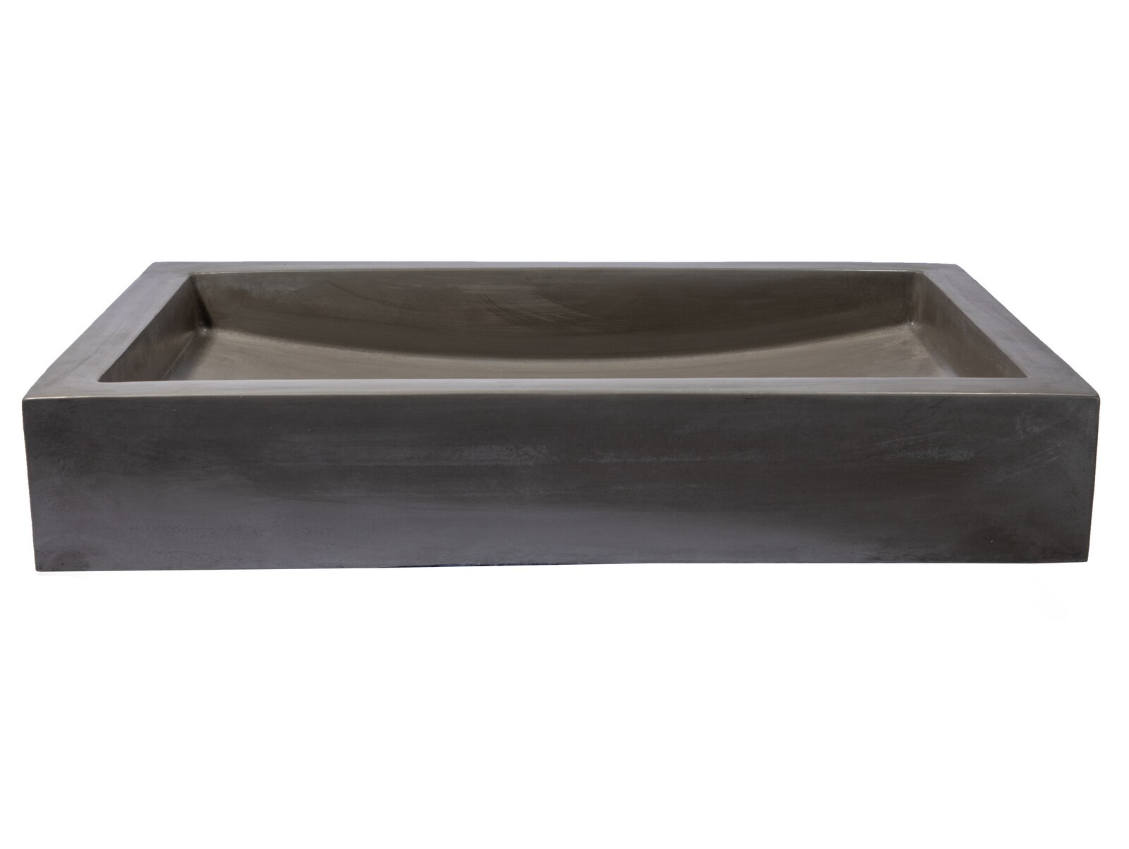 Eden Bath Dark Gray Concrete Vessel Rectangular Modern Bathroom Sink ...