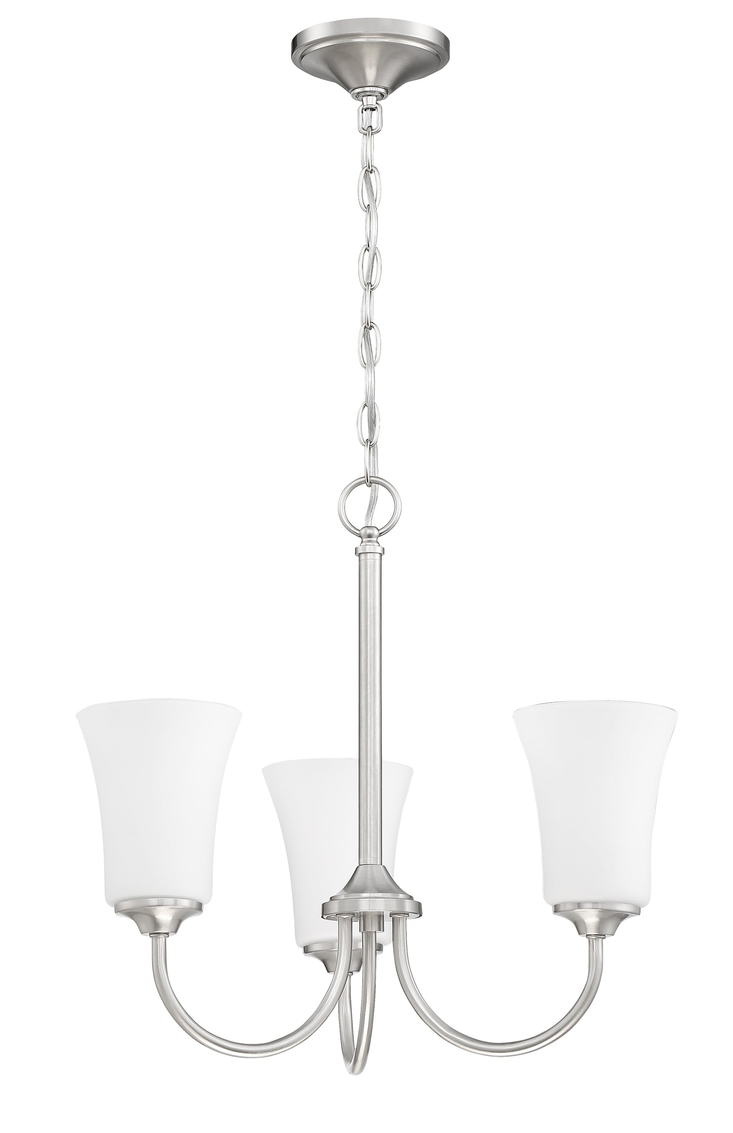 Craftmade 50423-BNK-WG Gwyneth 3 -Light Brushed Nickel Traditional For Use in Bedrooms, Dining Rooms, Foyers, Kitchens, Living Rooms Chandelier