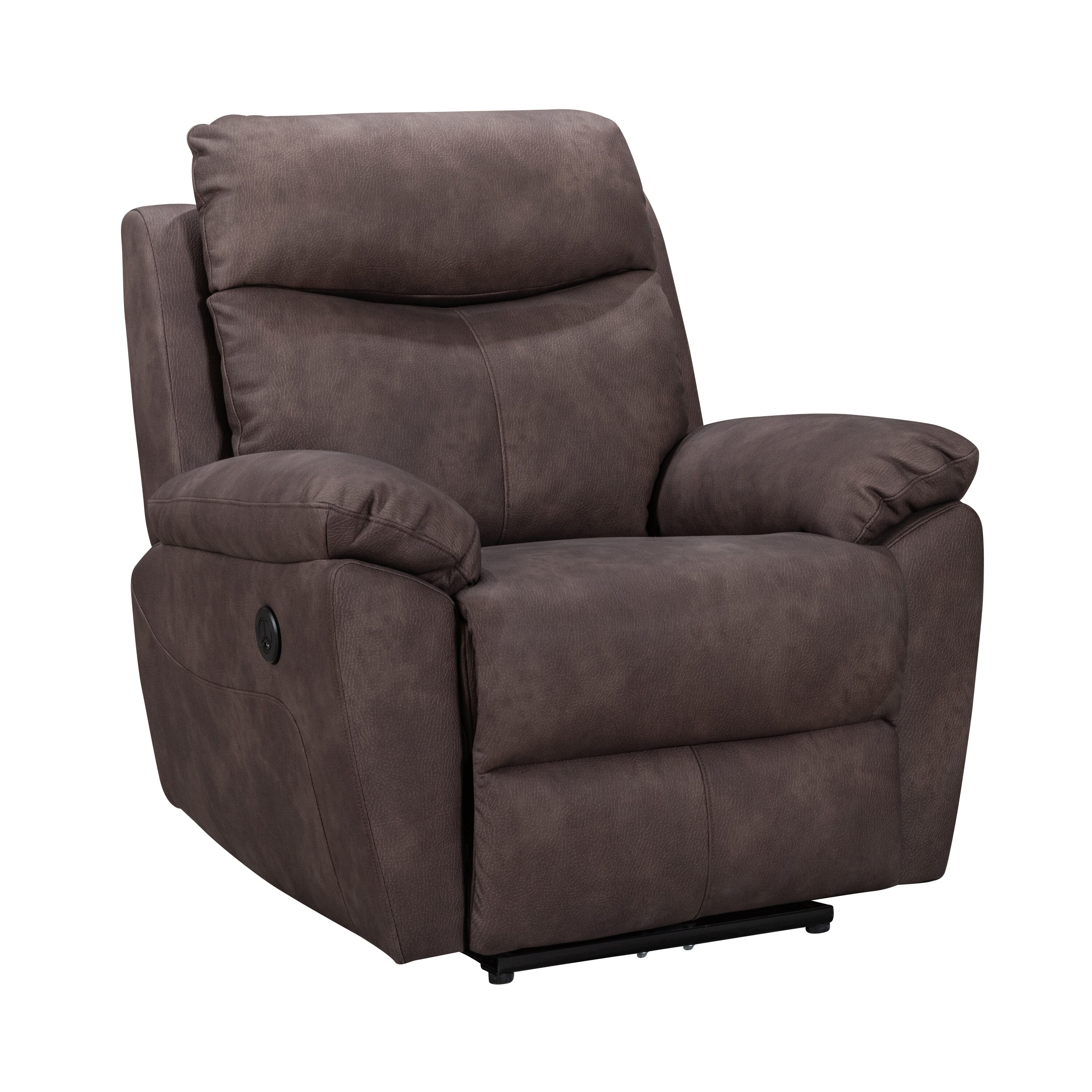 FC Design 6062BRN Brown Linen Upholstered Tufted Powered Reclining Recliner
