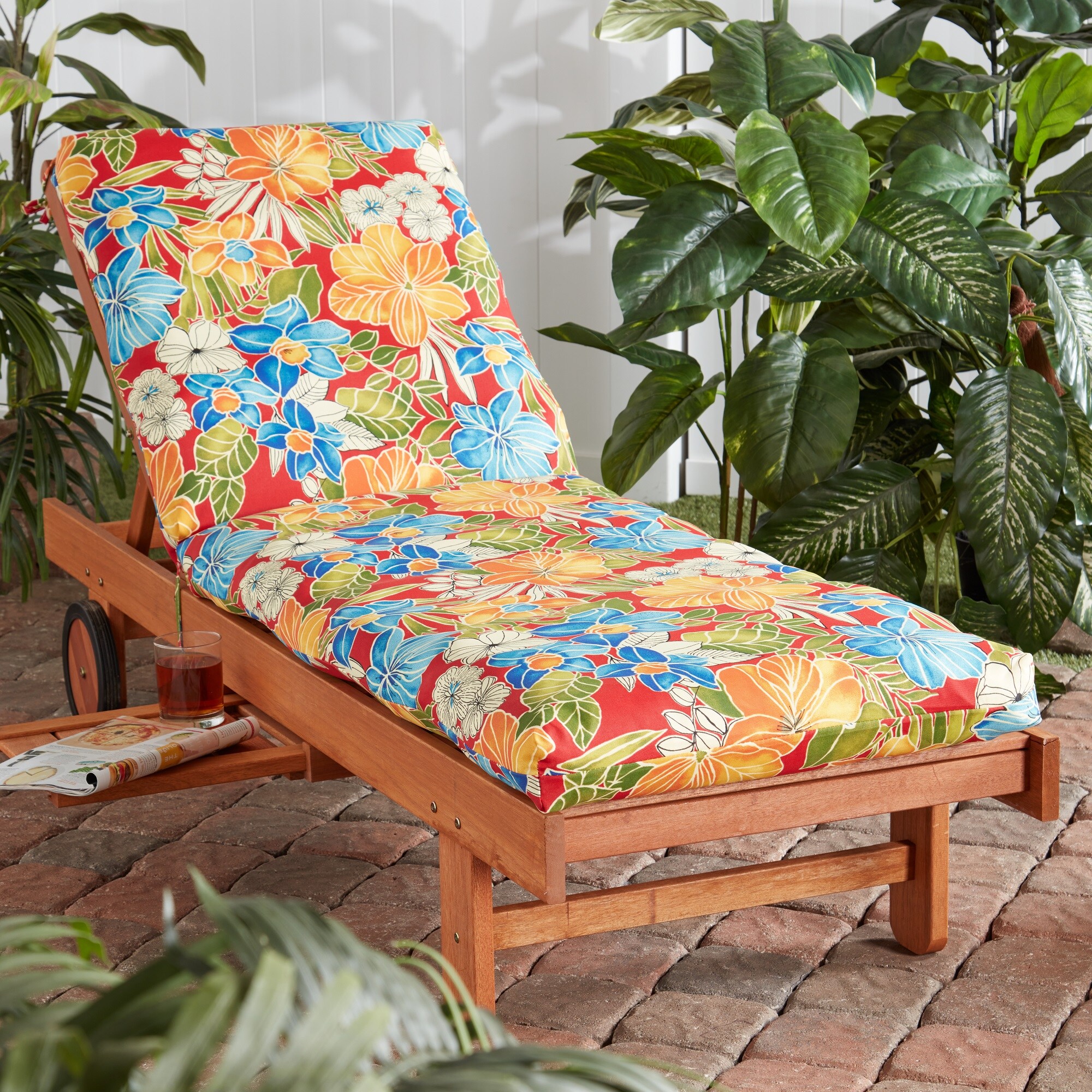 Greendale Home Fashions OC2802-ALOHA-RED Patio-Furniture-Cushions - View #3