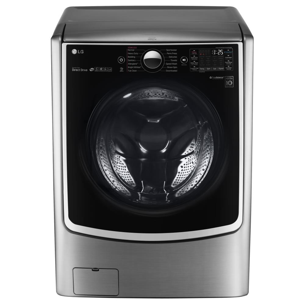LG TWINWash Compatible ft High Steam Cycle Front-Load Washer (Graphite Steel) STAR at