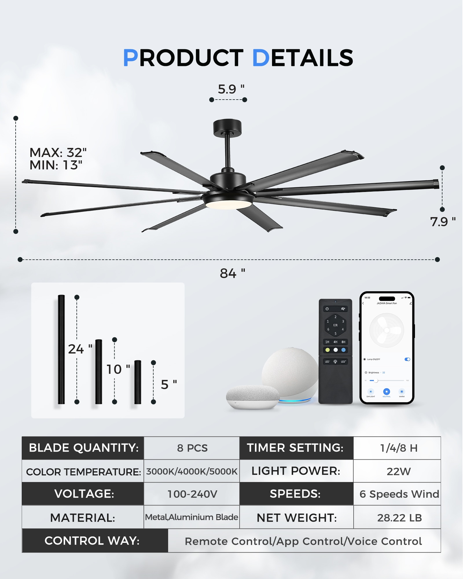 LTMATE LSLT-CF04BK-84 Ceiling-Fans - View #2