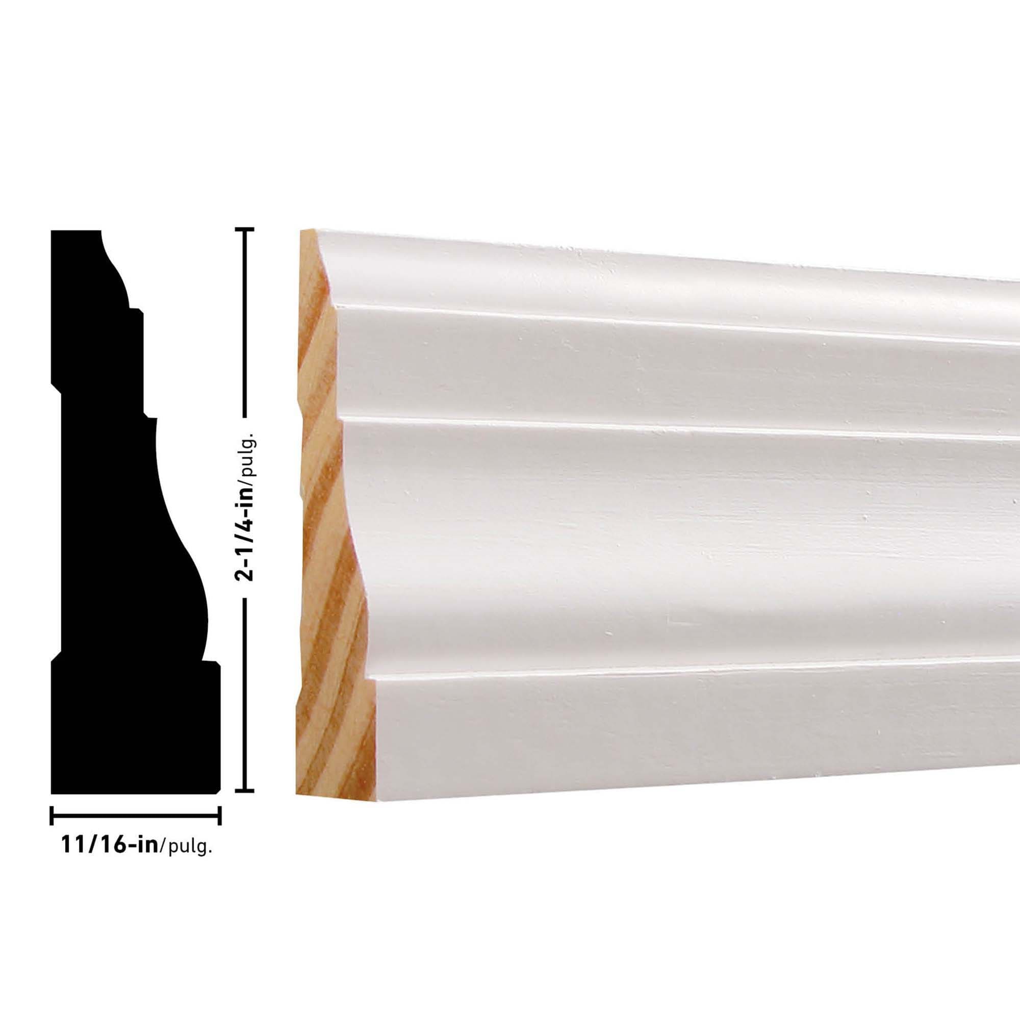 RELIABILT 11/16-in X 2-1/4-in X 7-ft Primed Pine 366 Casing In The ...