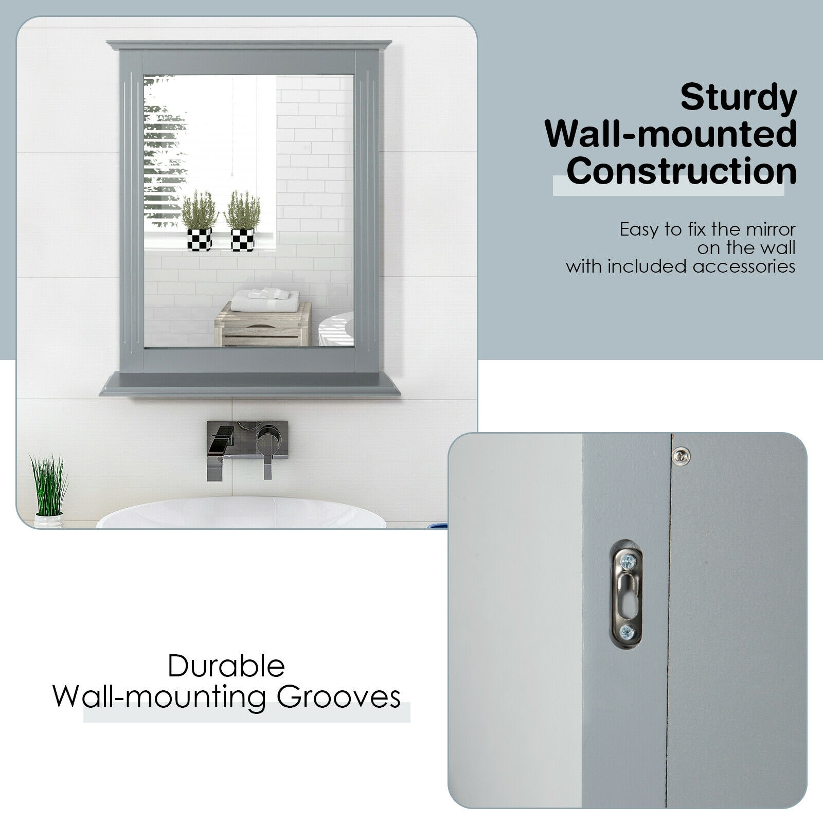Volenca VOL-E46NQW Framed-Bath-Mirrors - View #5