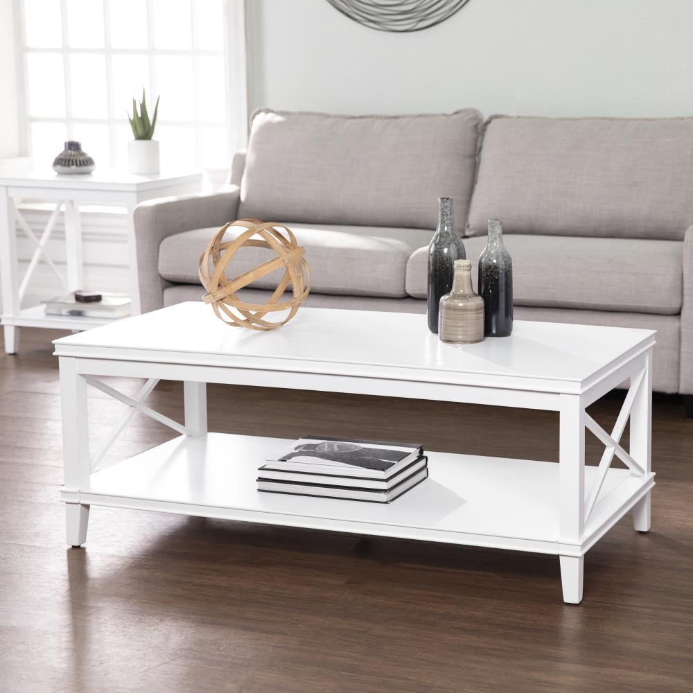 Boston Loft Furnishings Adder Matte White Finish Wood Casual Coffee ...