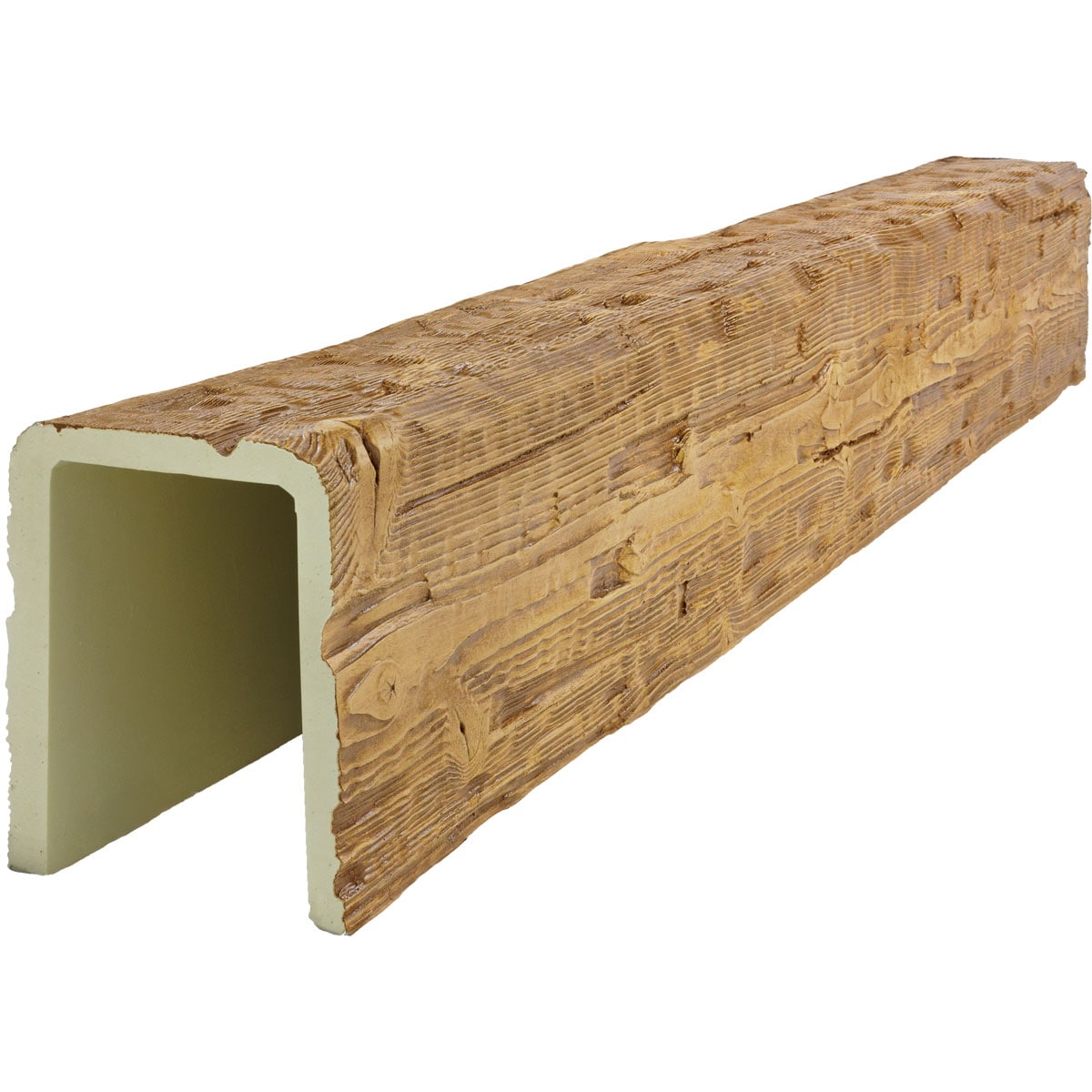 Ekena Millwork 2383866 1-in x 9-1/2-in x 16-ft Warm Caramel Finished Urethane U-Shaped Decorative Beam