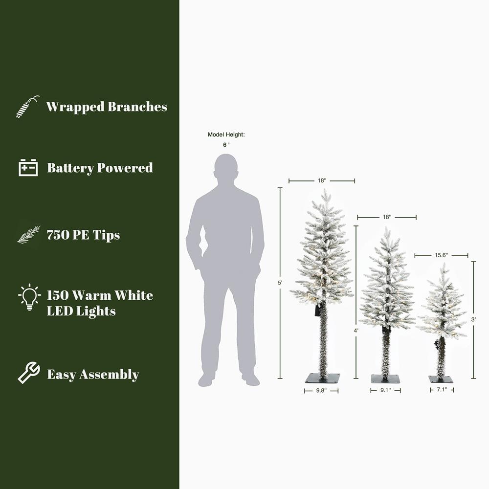 LuxenHome WHAP2458 Artificial-Christmas-Trees - View #2