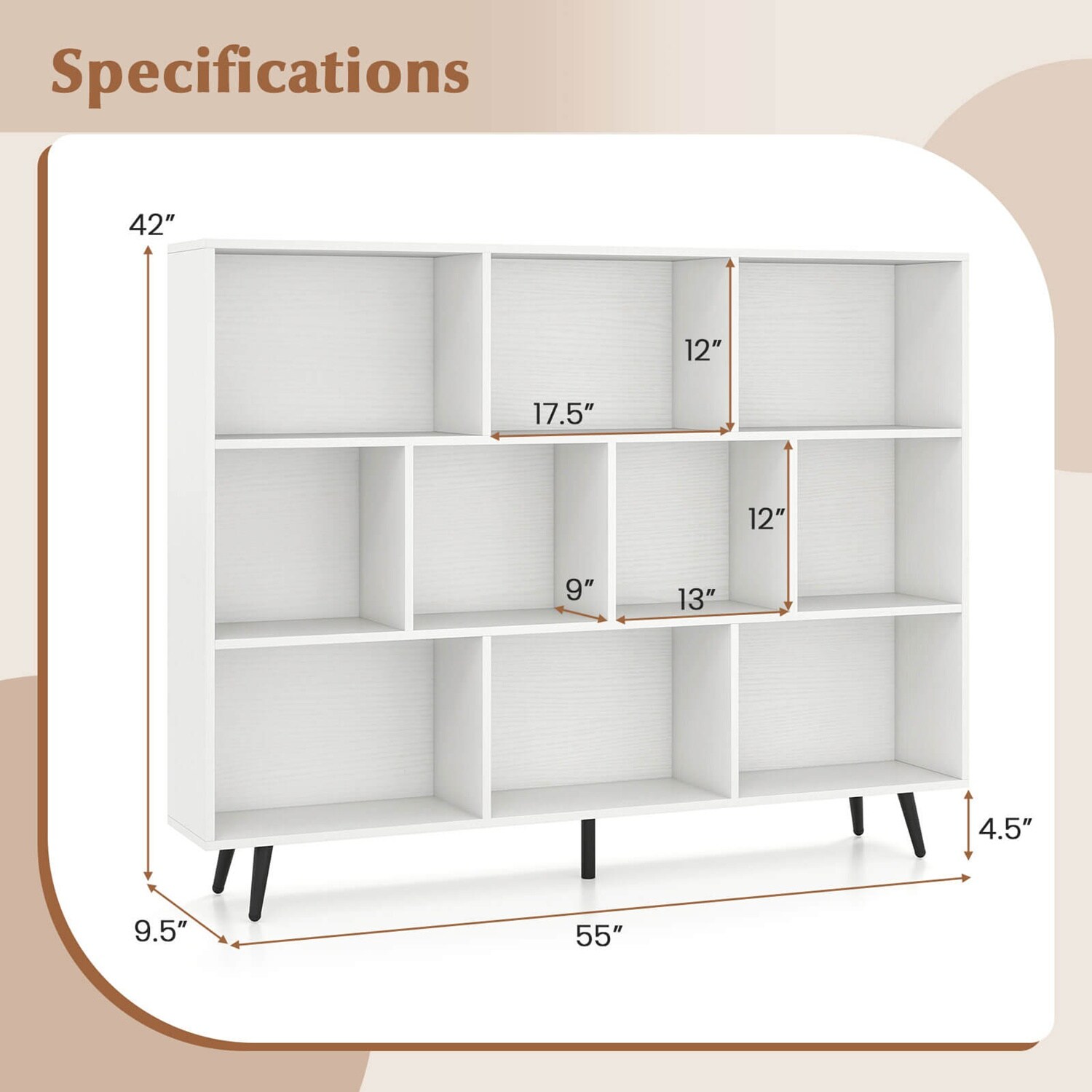 Costway HCST08253 bookcases - View #3