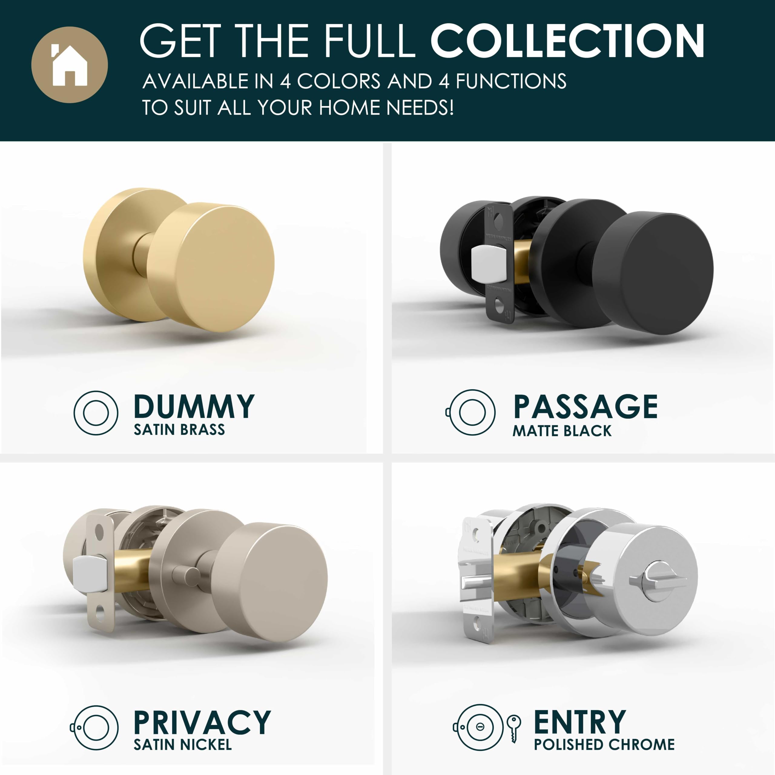 Mega Handles BUENA-DU-SB-2 Door-Knobs - View #8