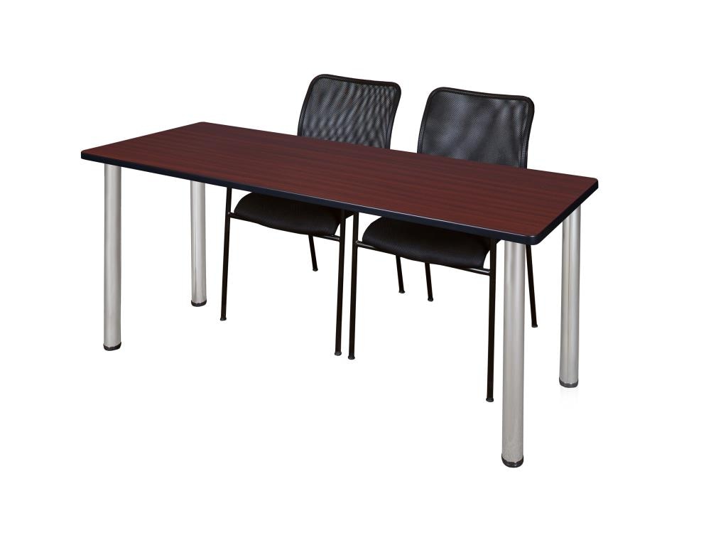 Regency MT7224MHBPCM75BK Training Brown 4-Person Training Table (72-in W x 29-in H)