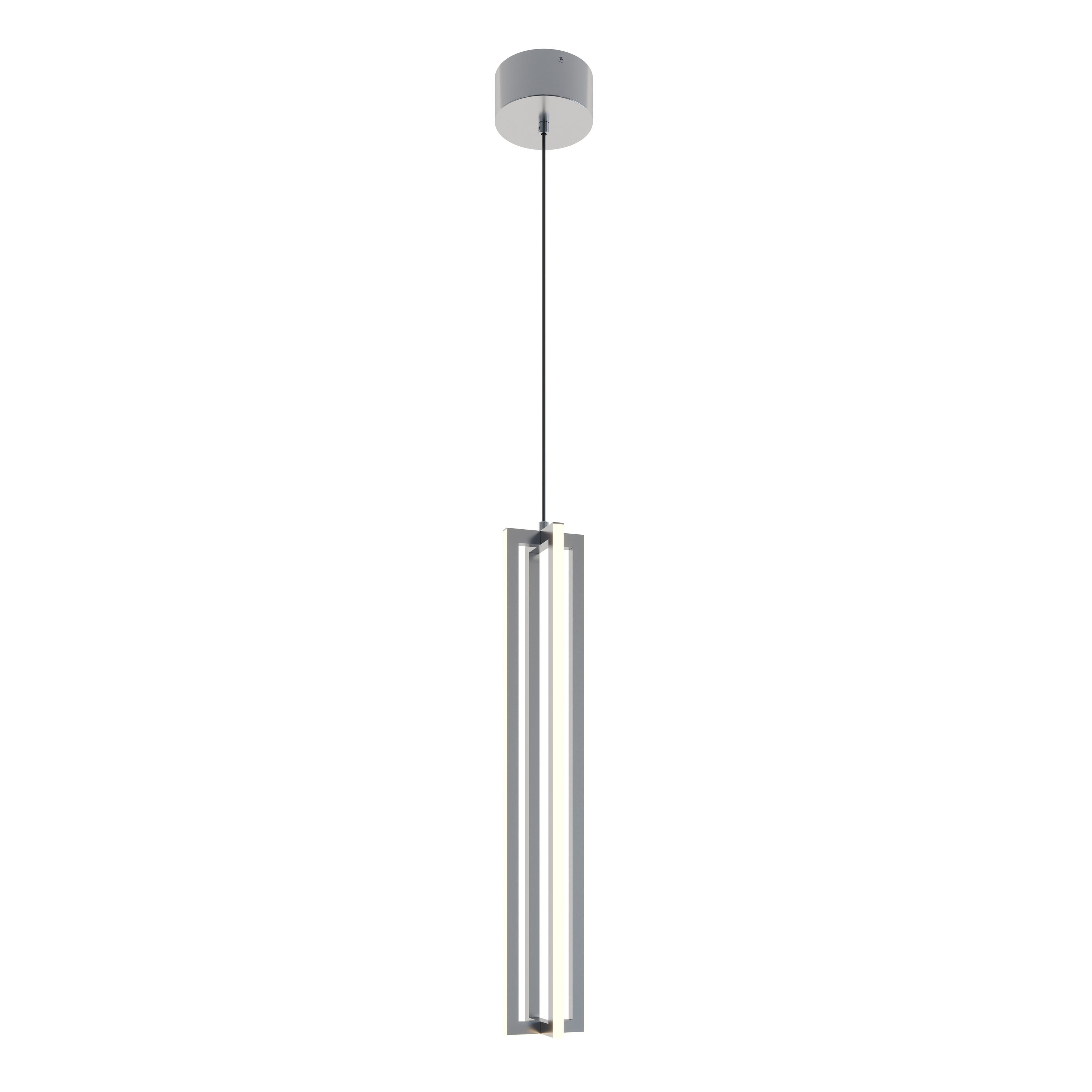 Cass 24" Satin Nickel LED Glass Mini Pendant