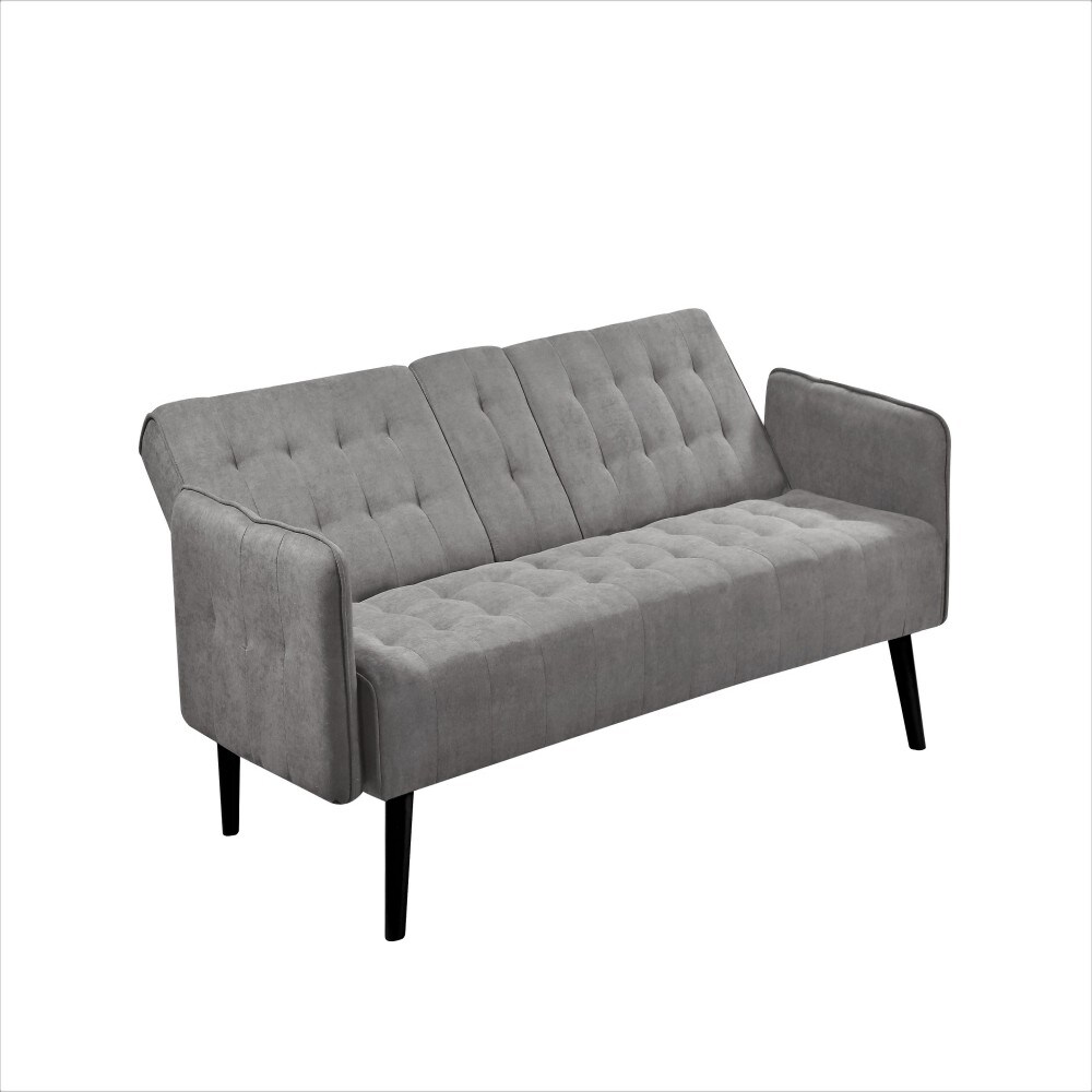 Beedesign Modern Gray Linen Sleeper Sofa Bed Convertible Folding Sofa ...