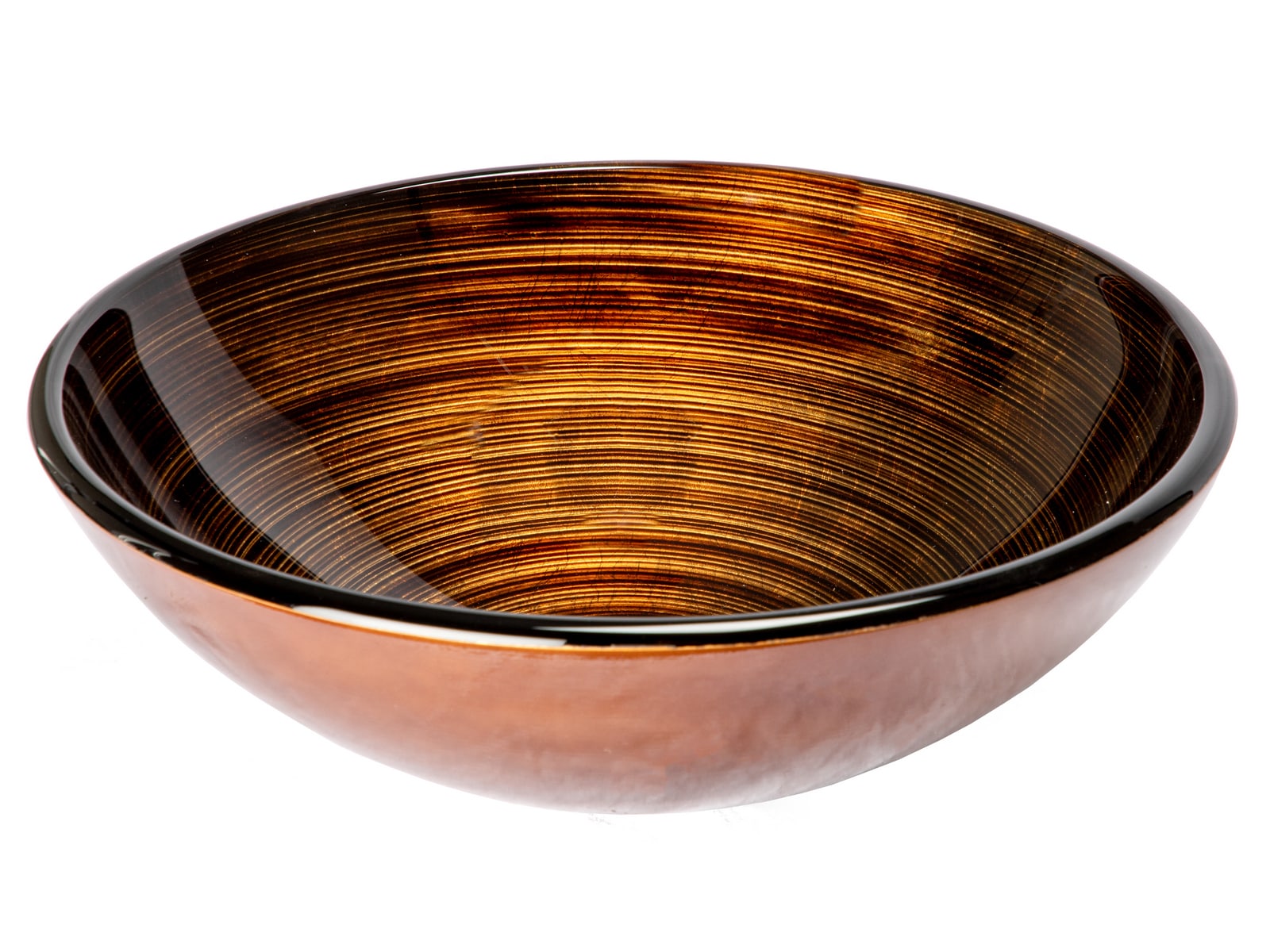 Eden Bath EBGS72 Glass Vessel Round Modern Brown Bathroom Sink ( 16.5-Inches x 16.5-Inches )