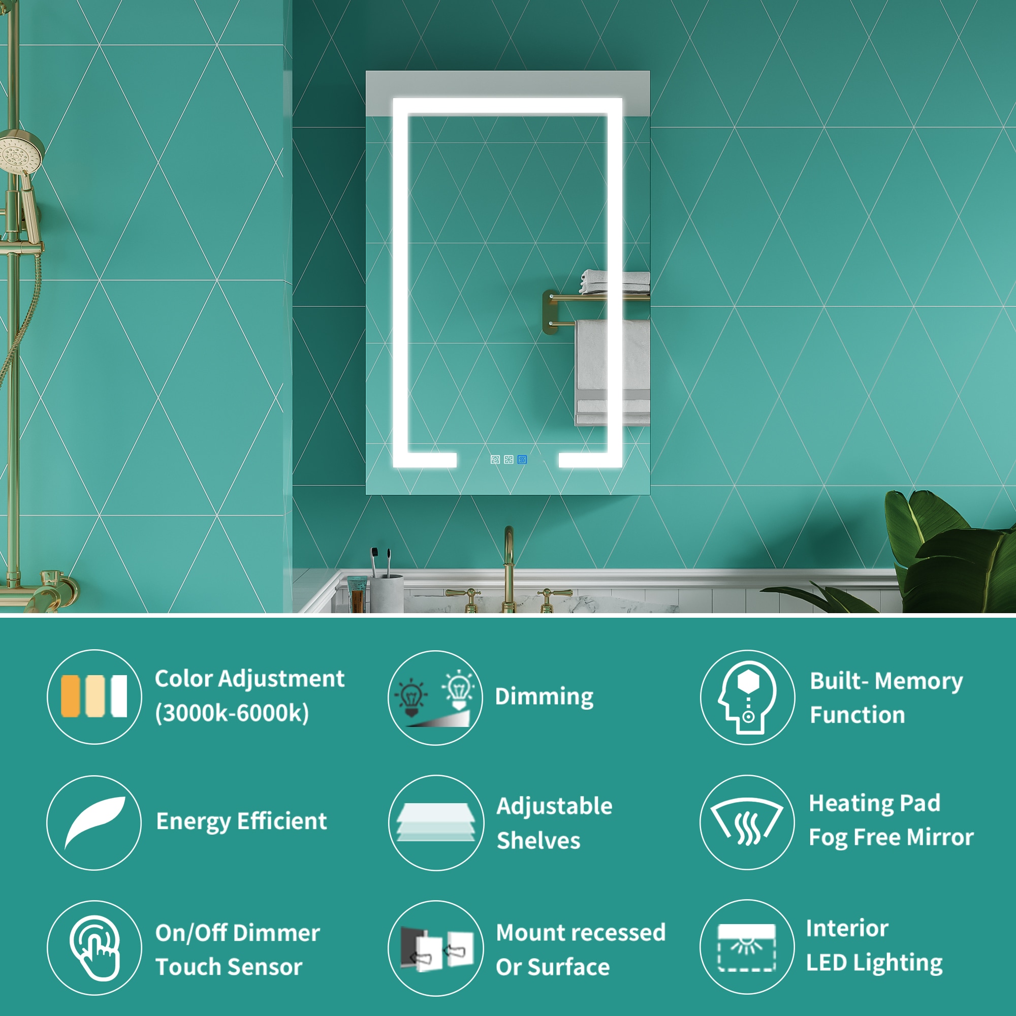 ExBrite EBMC2436V4LX Bathroom-Medicine-Cabinets - View #3